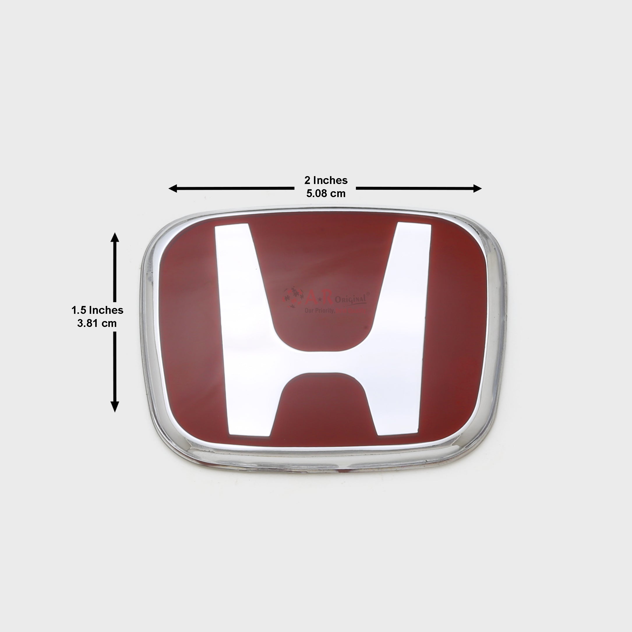 Honda Logo Glass Steering Size Mugen Style Red Silver 1.5x2inch IP Badge