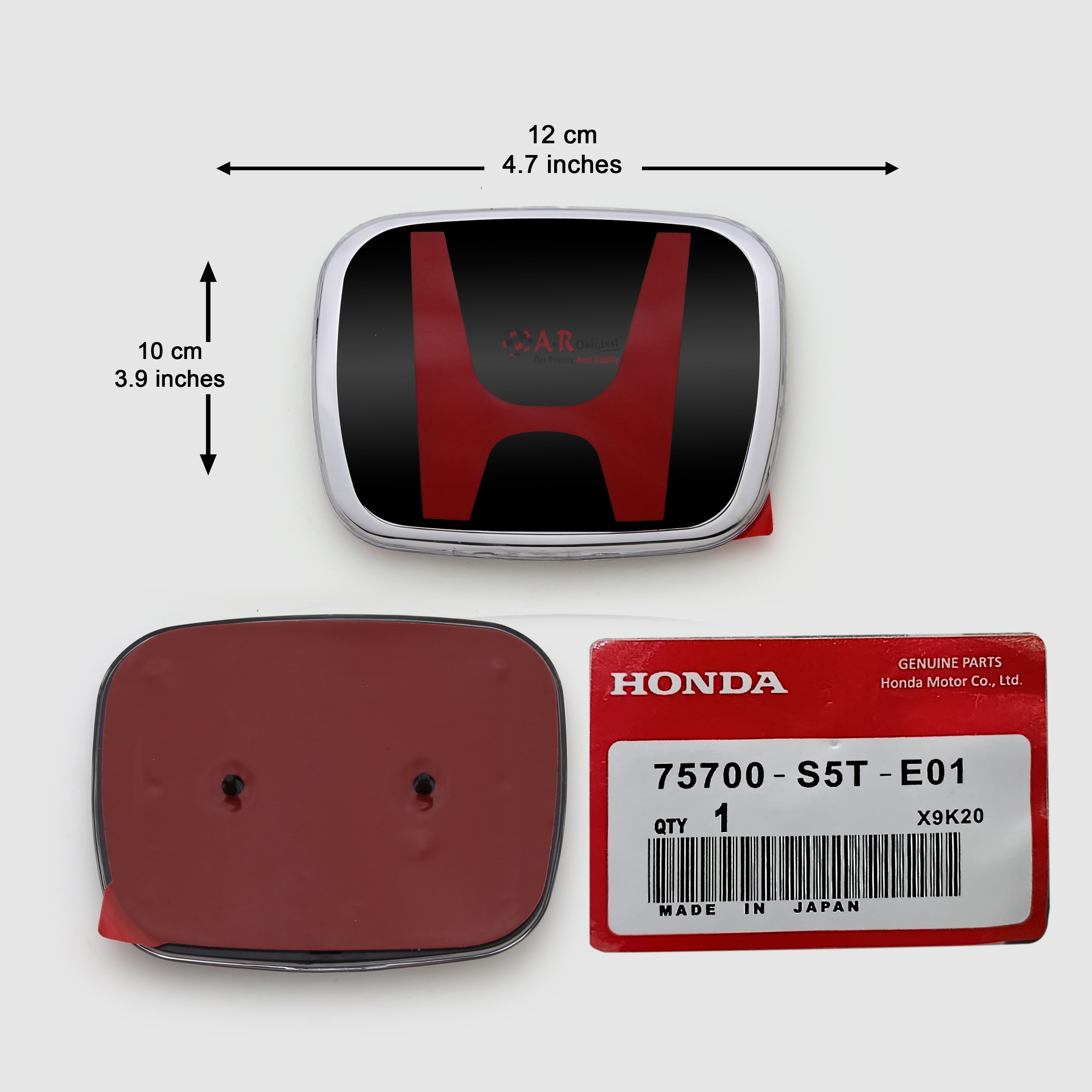 Honda Logo Mugen E01 Style 10x12cm Reborn Front Grill Red Black IP Badge