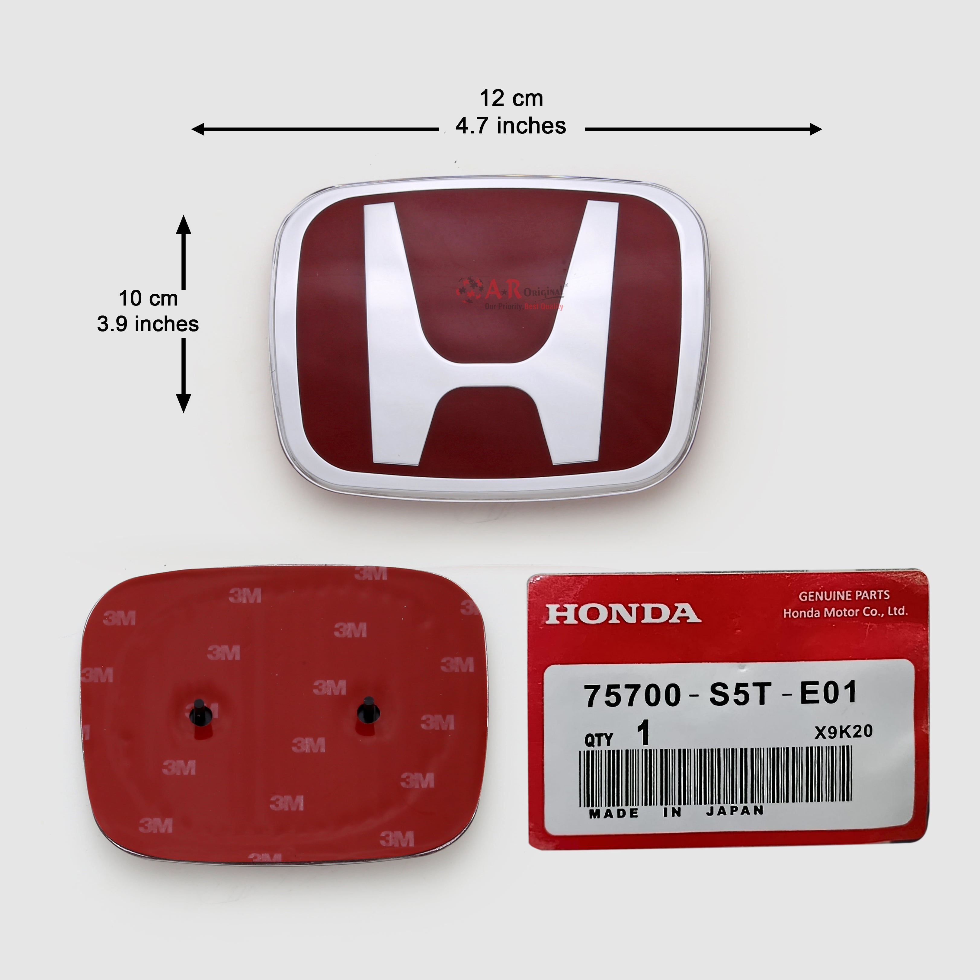 Honda Logo Mugen E01 Style 10x12cm Reborn Front Grill Red Silver IP Badge