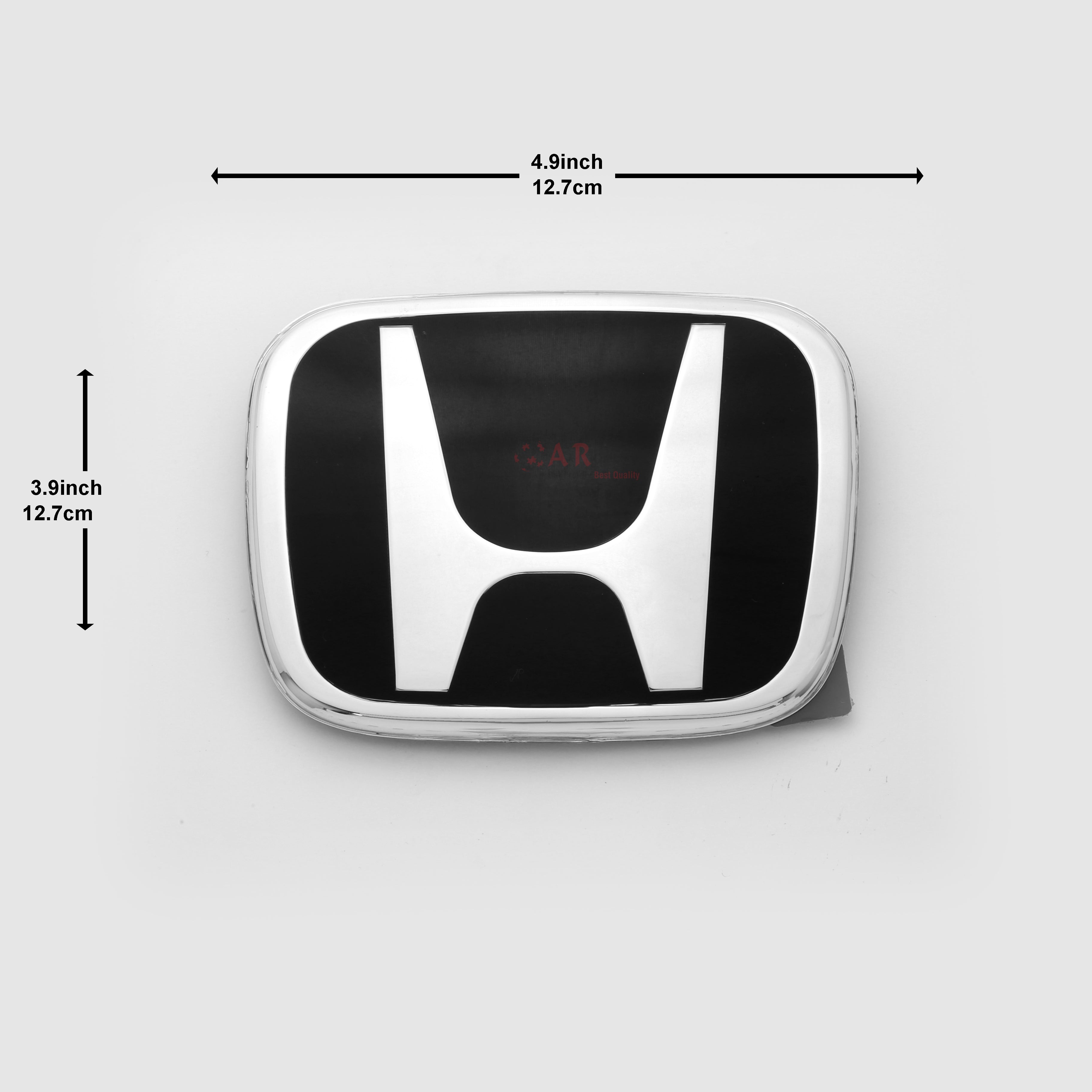 Honda Logo Mugen E01 Style 4.9inch 12.7cm - 3.9inch 12.7cm Reborn Front Grill Black Silver IP Badge