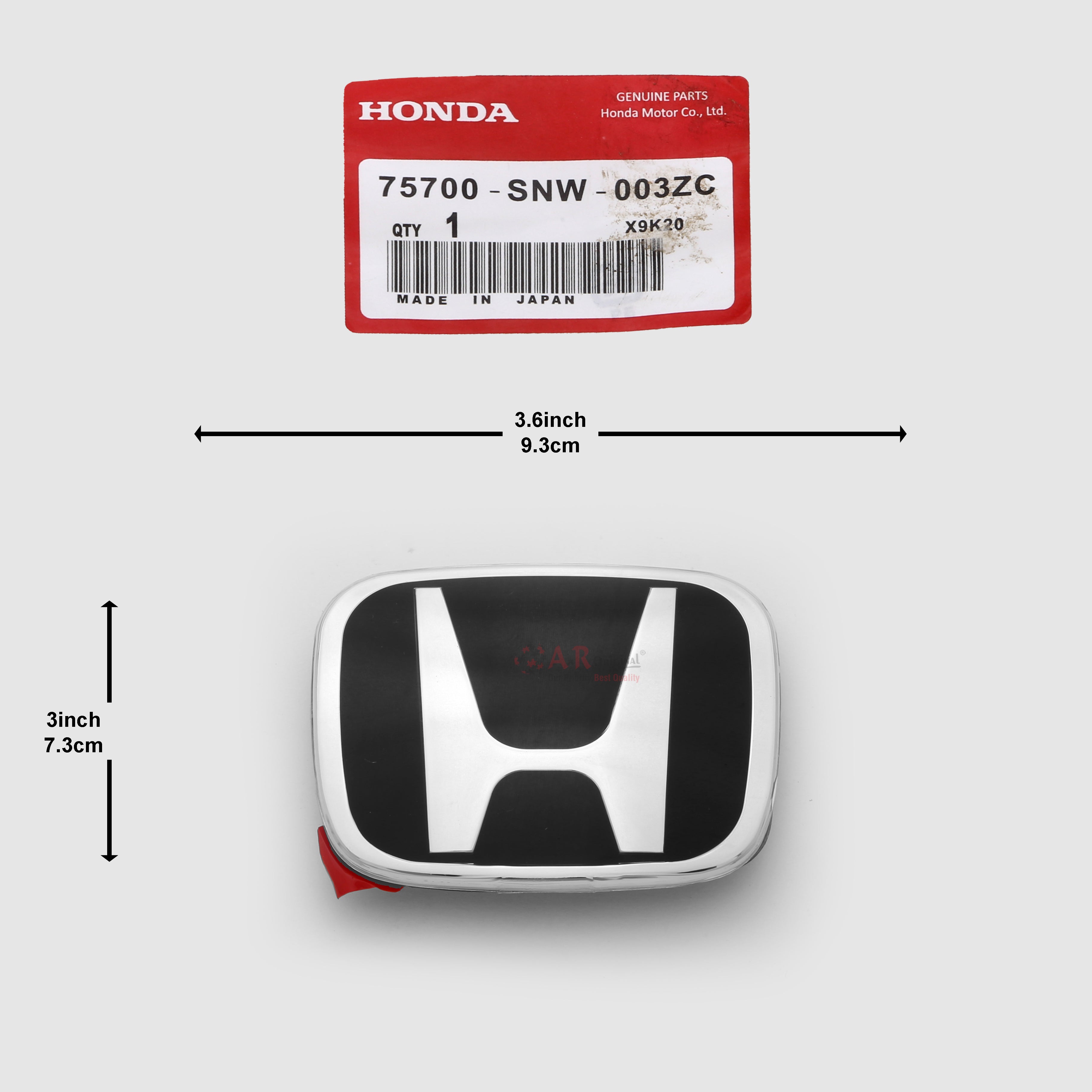 Honda Logo Mugen Style 003ZC 3.1inch 9.4cm - 3inch 7.2cm Civic Reborn Rear Black Silver IP Badge