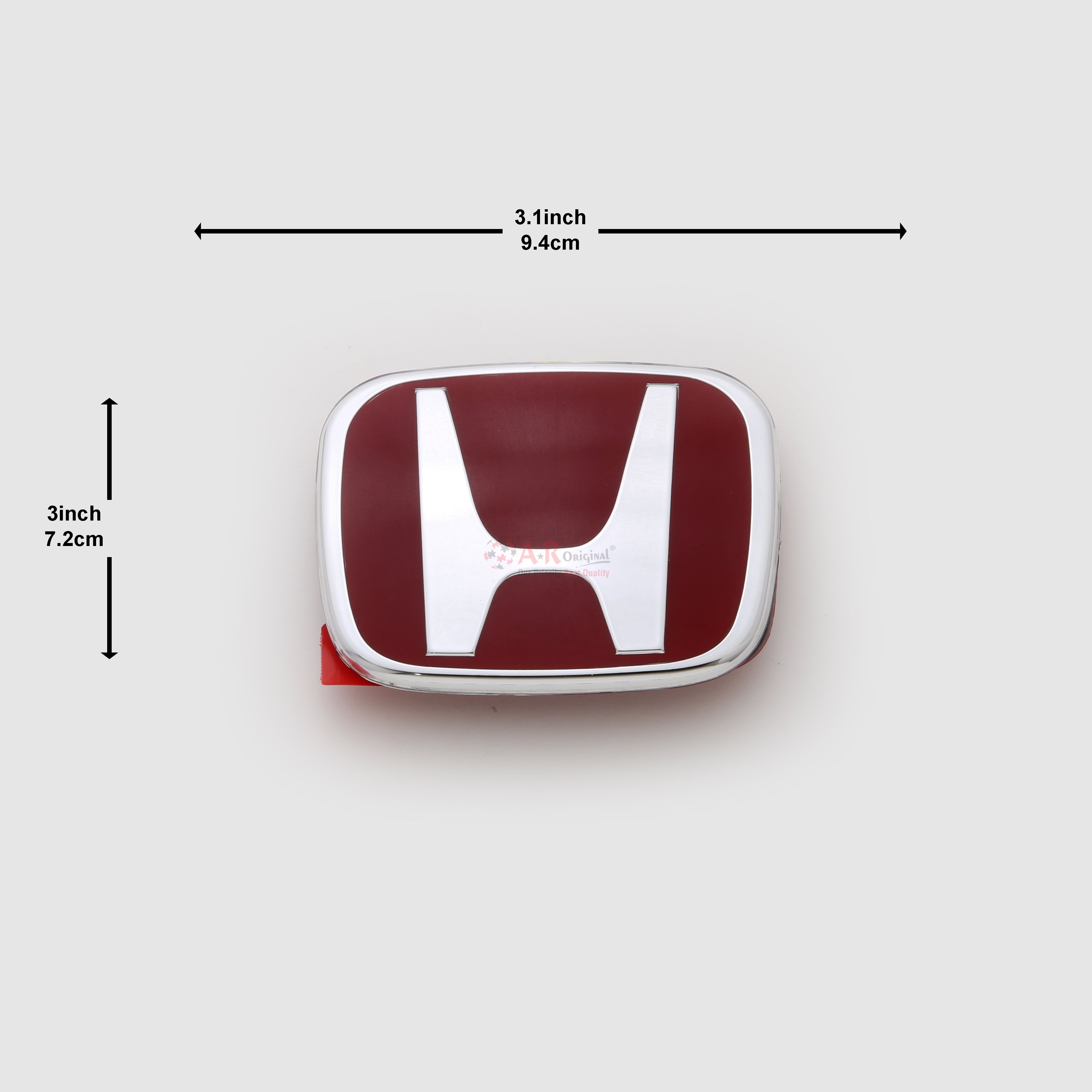Honda Logo Mugen Style 003ZC 3.1inch 9.4cm - 3inch 7.2cm Civic Reborn Rear Red Silver IP Badge