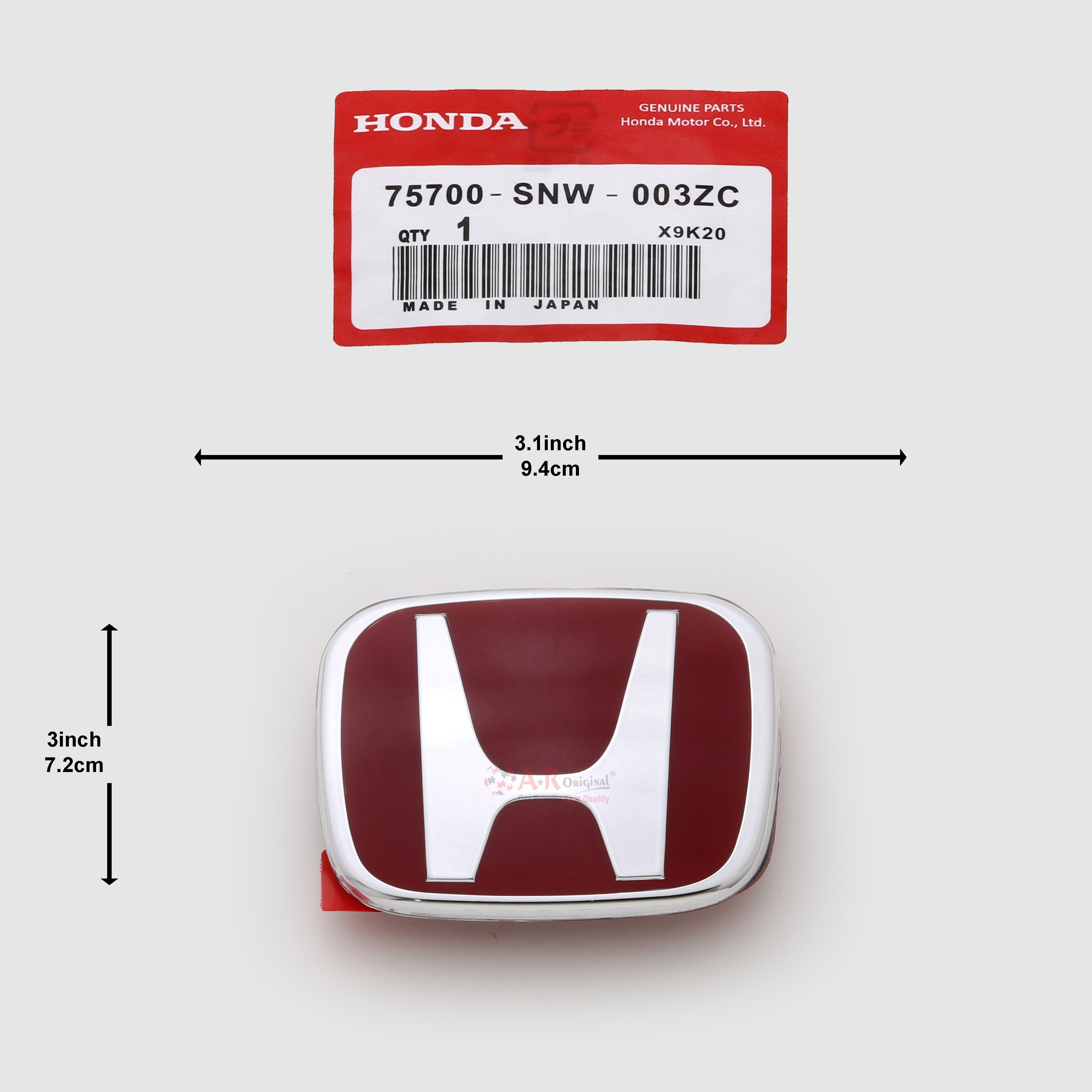 Honda Logo Mugen Style 003ZC 3.1inch 9.4cm - 3inch 7.2cm Civic Reborn Rear Red Silver IP Badge