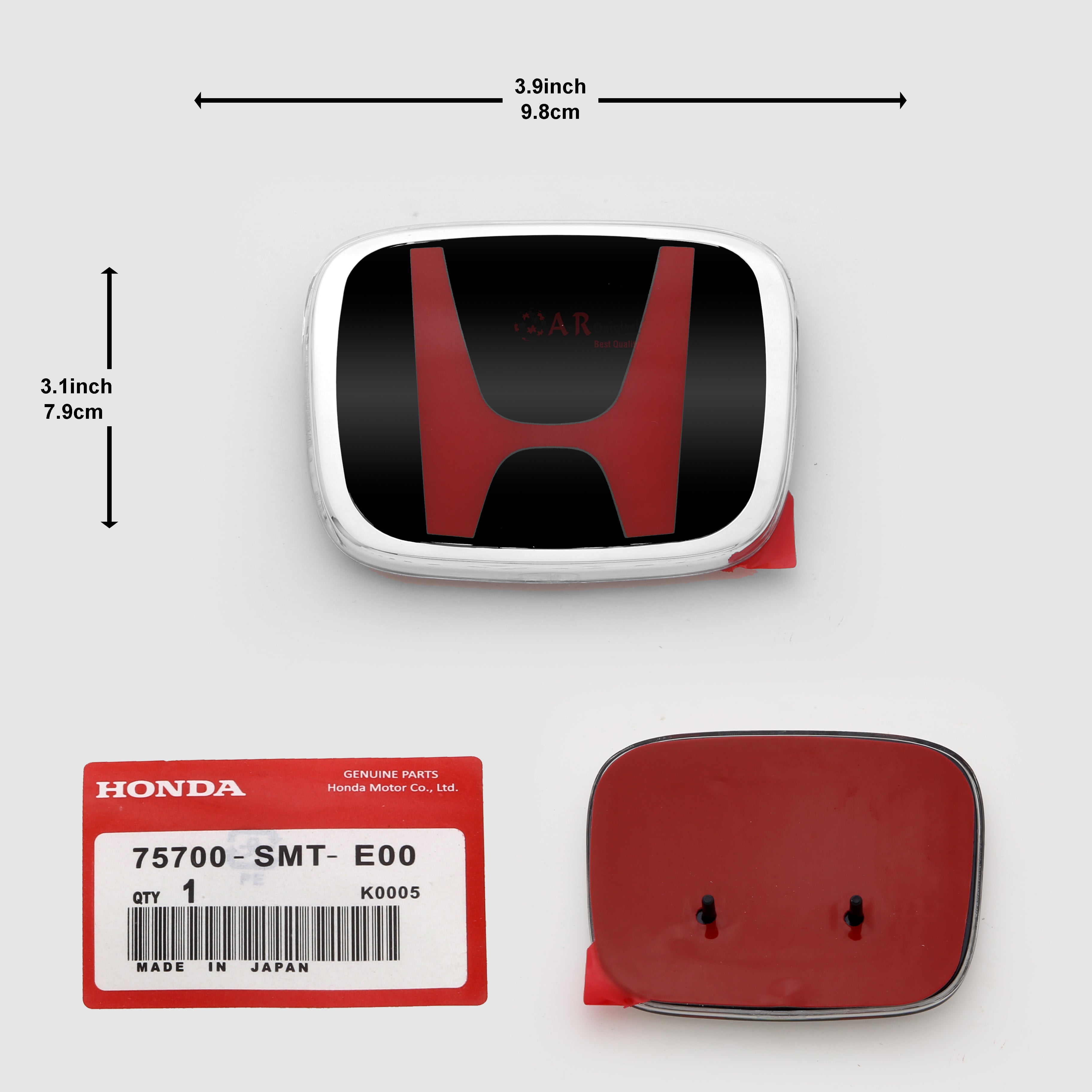 Honda Logo Mugen Style E00 3.9inch,9.8cm-3.1inch,7.9cm Red Black IP Badge