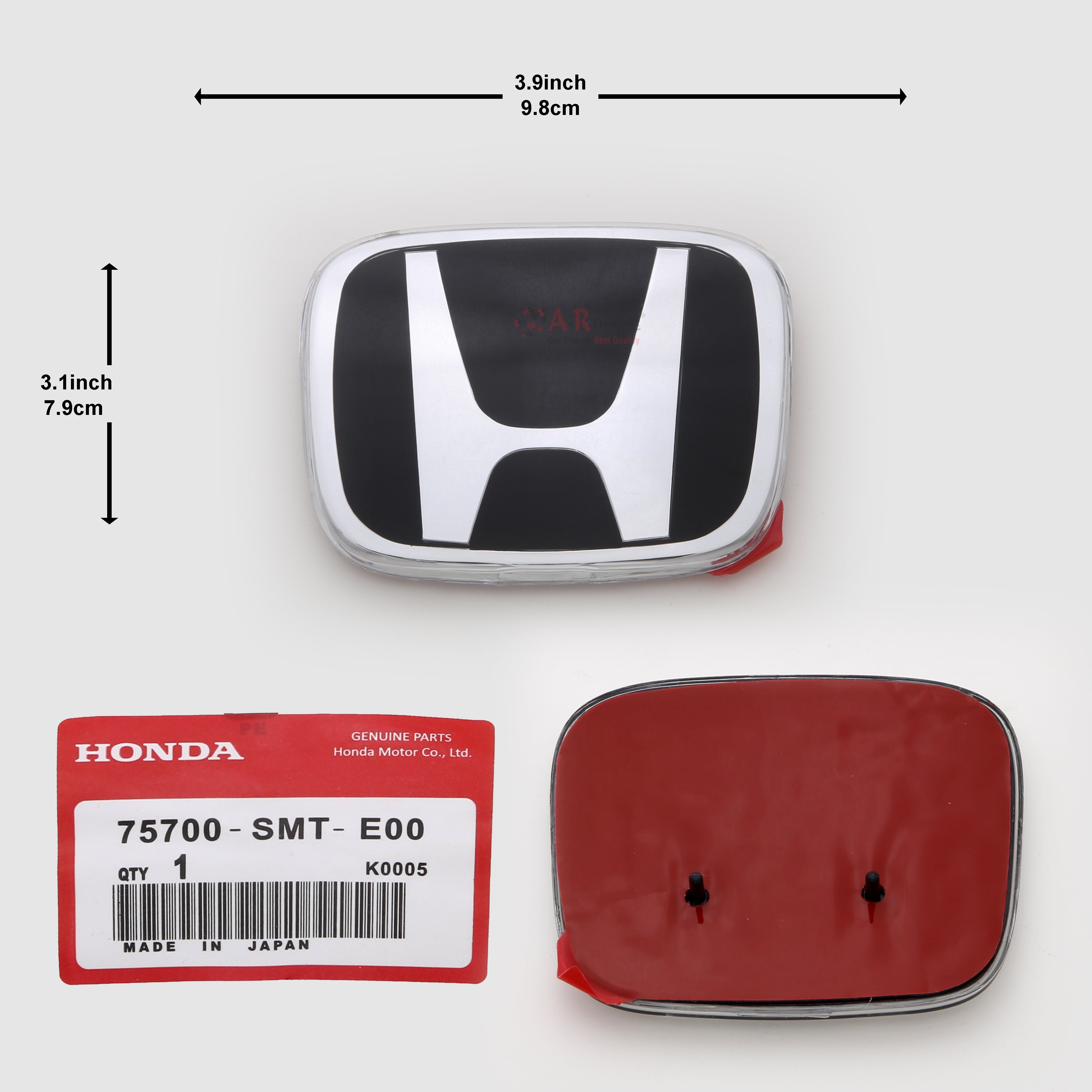 Honda Logo Mugen Style E00 4inch,10.2cm-3.1 inch,7.9cm Civic Eagle Eye 2004-06 Front Black Silver IP Badge