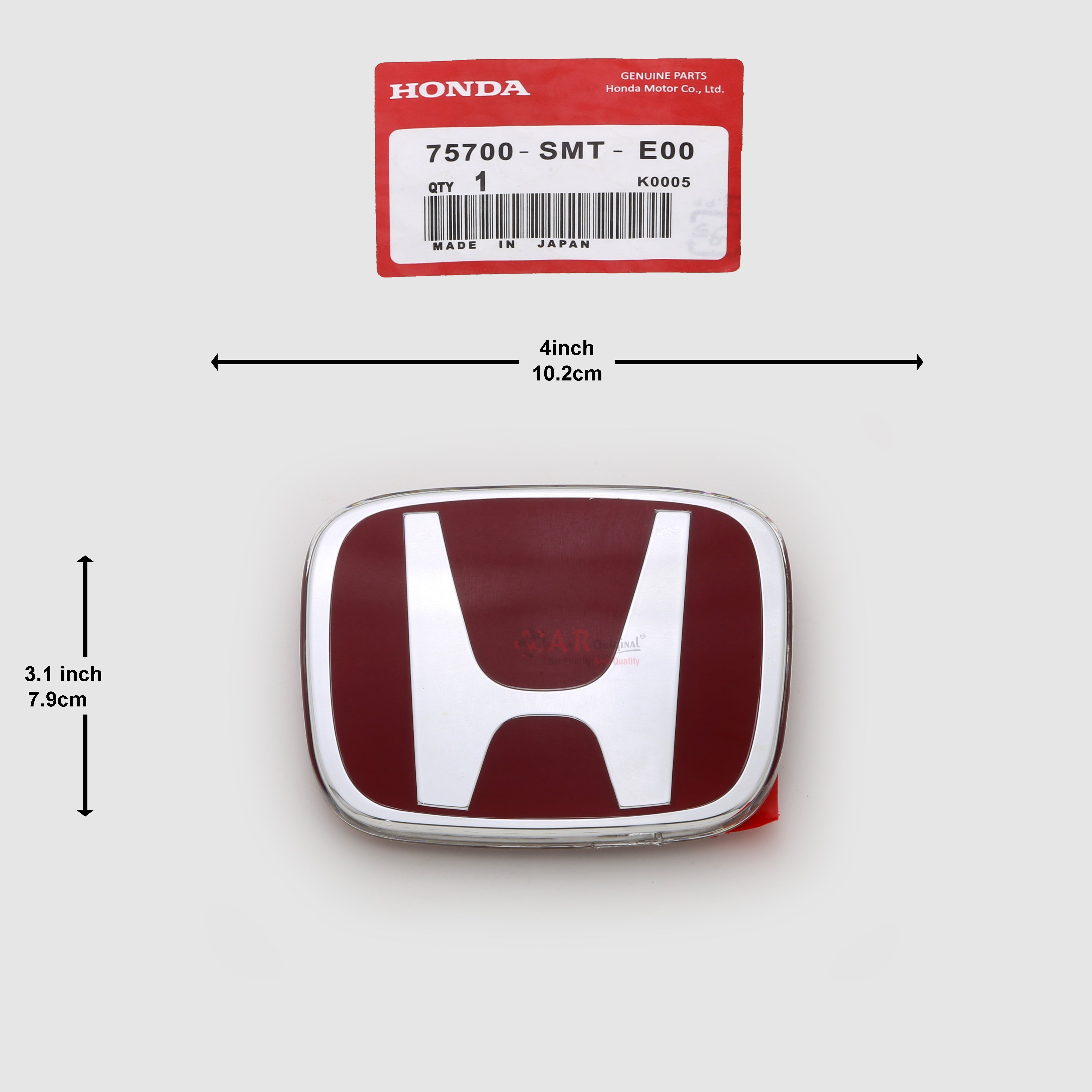 Honda Logo Mugen Style E00 4inch,10.2cm-3.1 inch,7.9cm Civic Eagle Eye 2004-06 Front Red Silver IP Badge