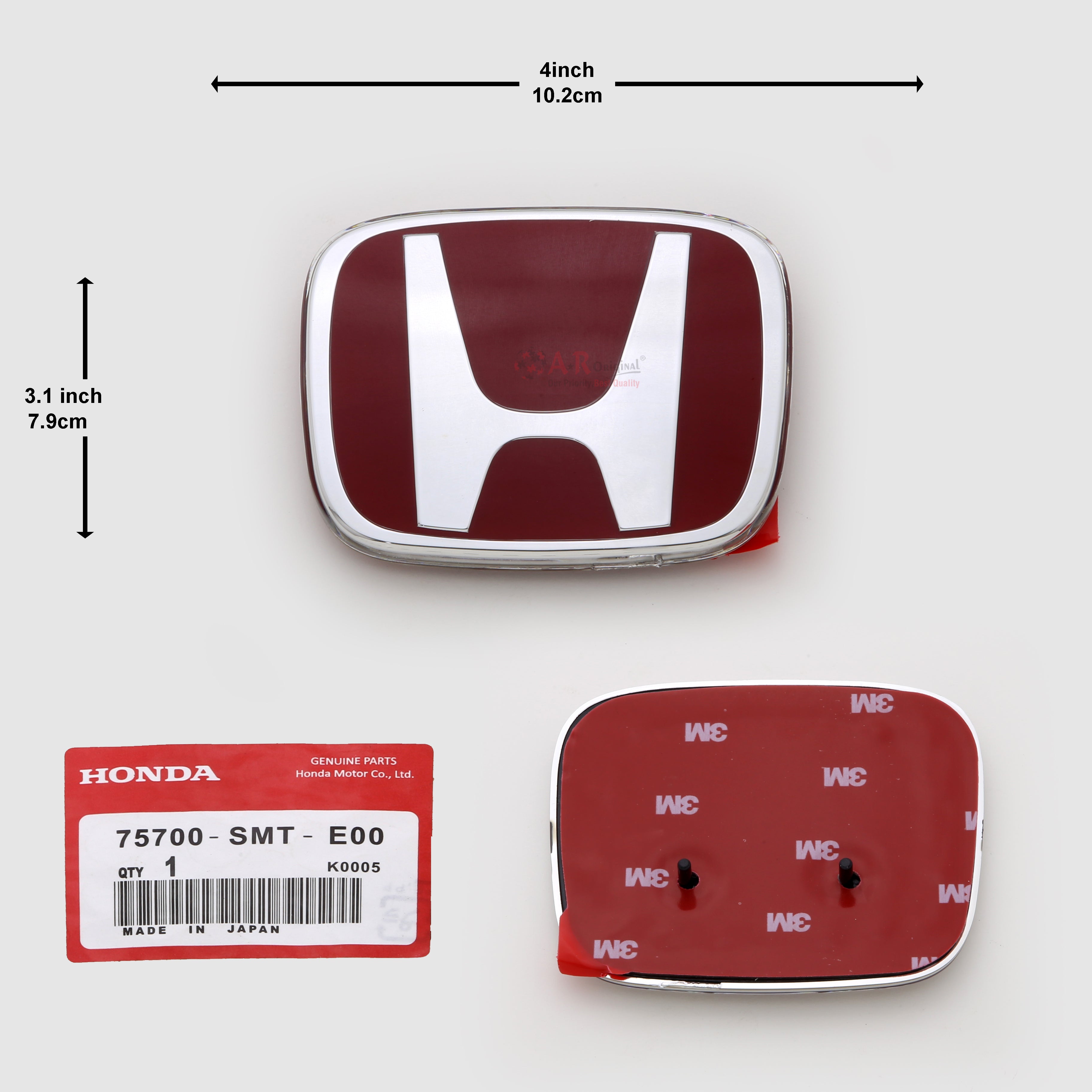 Honda Logo Mugen Style E00 4inch,10.2cm-3.1 inch,7.9cm Civic Eagle Eye 2004-06 Front Red Silver IP Badge