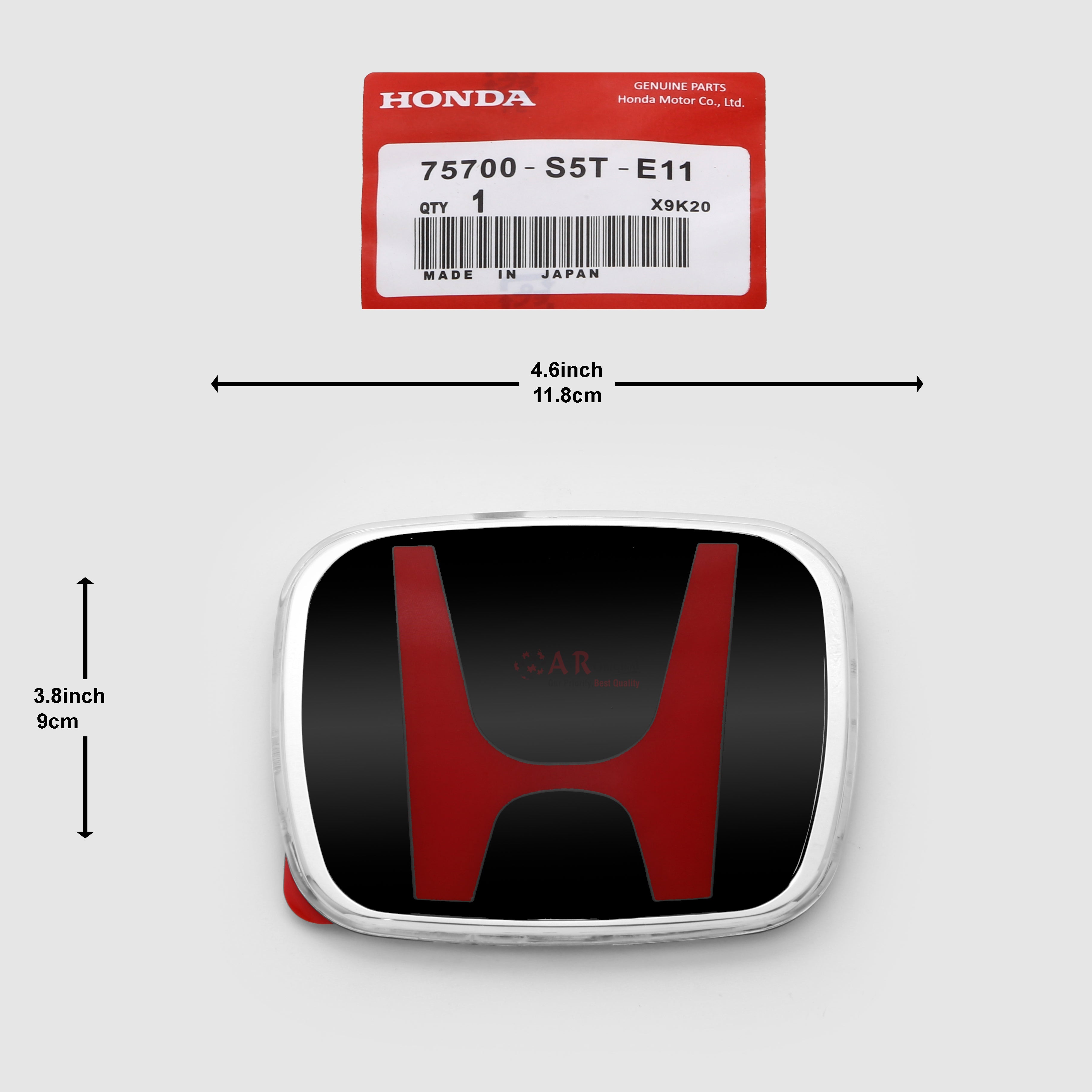 Honda Logo Mugen Style E11 4.6inch,11.8cm-3.8inch,9cm CityGM Front Grill 09-14 Red Black IP Badge