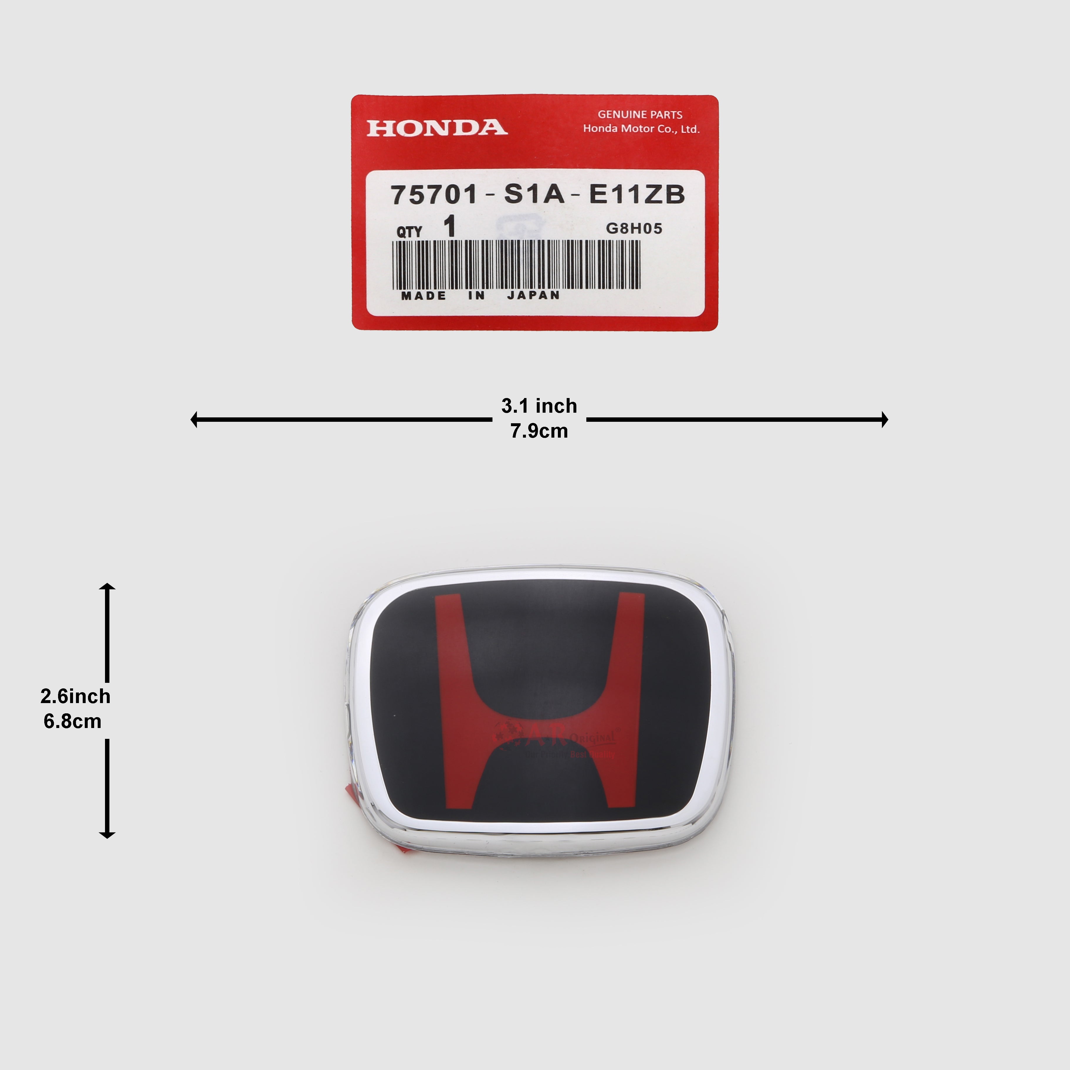 Honda Logo Mugen Style E11ZB 3.1 inch,7.9cm-2.6inch,6.8cm Civic 2000-2006 Eagle Eye Rear Red Black IP Badge