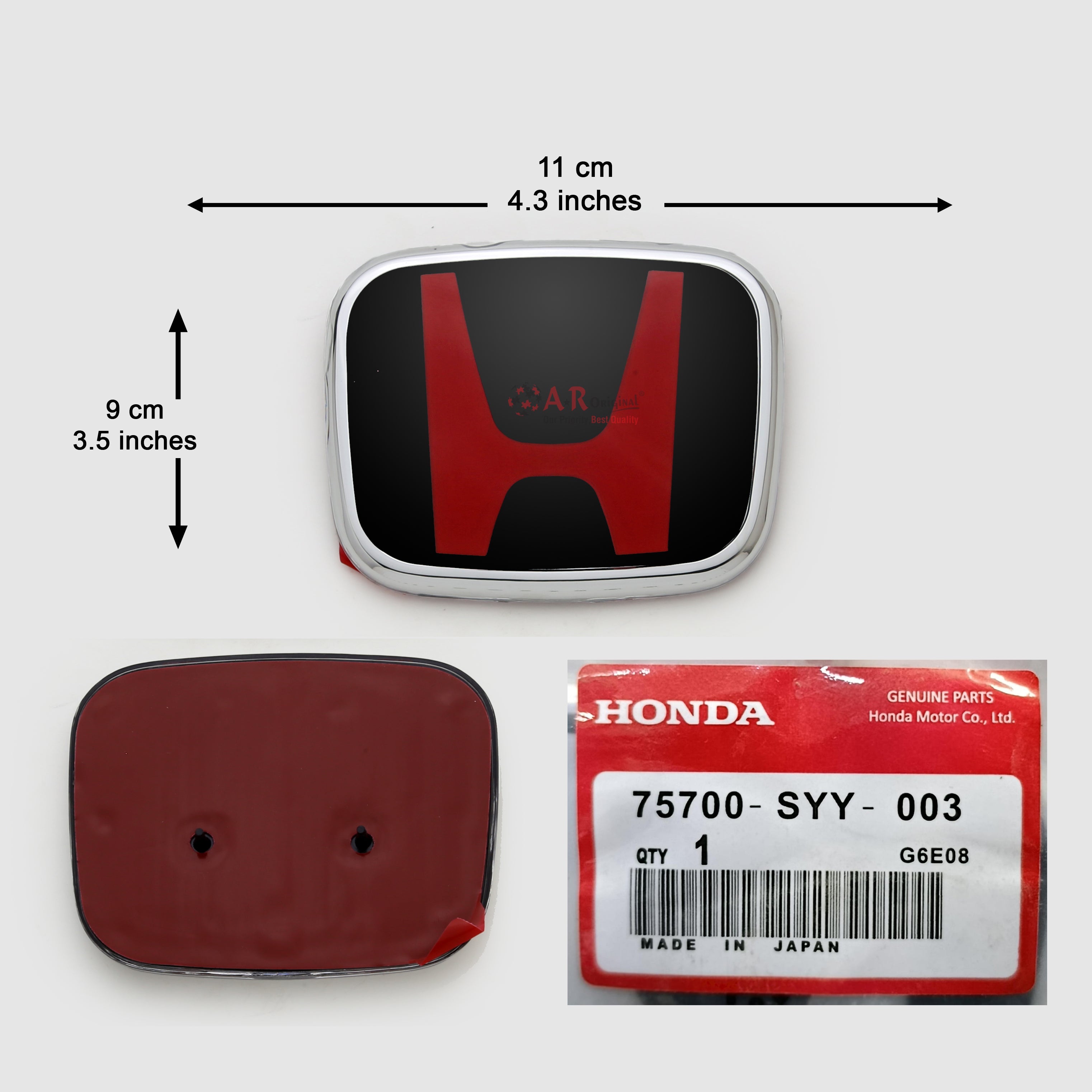 Honda Logo Mugen Style SYY003 4.3,11.2cm-3.5inch,8.9cm Civic X Black Red IP Badge