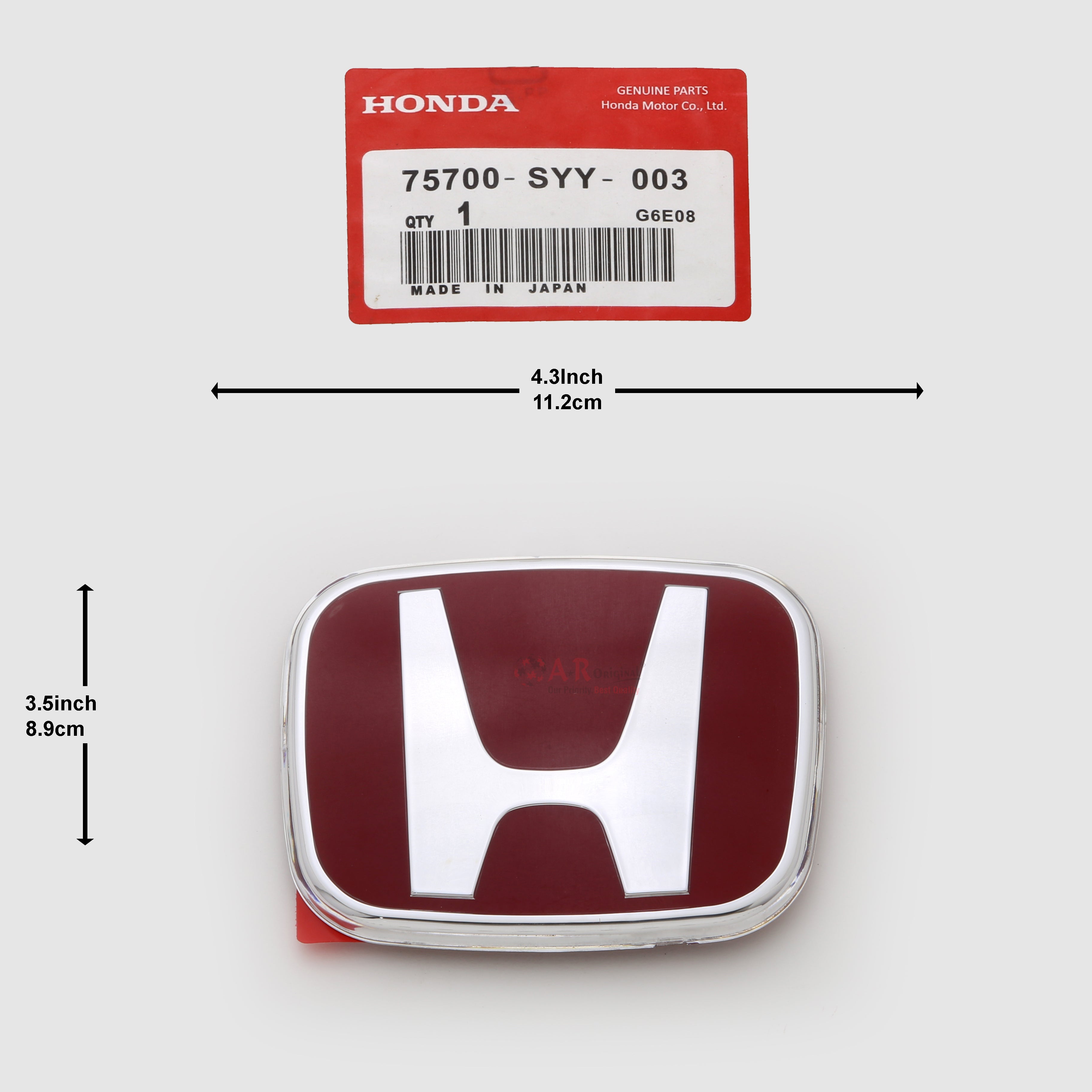 Honda Logo Mugen Style SYY003 4.3,11.2cm-3.5inch,8.9cm Civic X Red Silver IP Badge