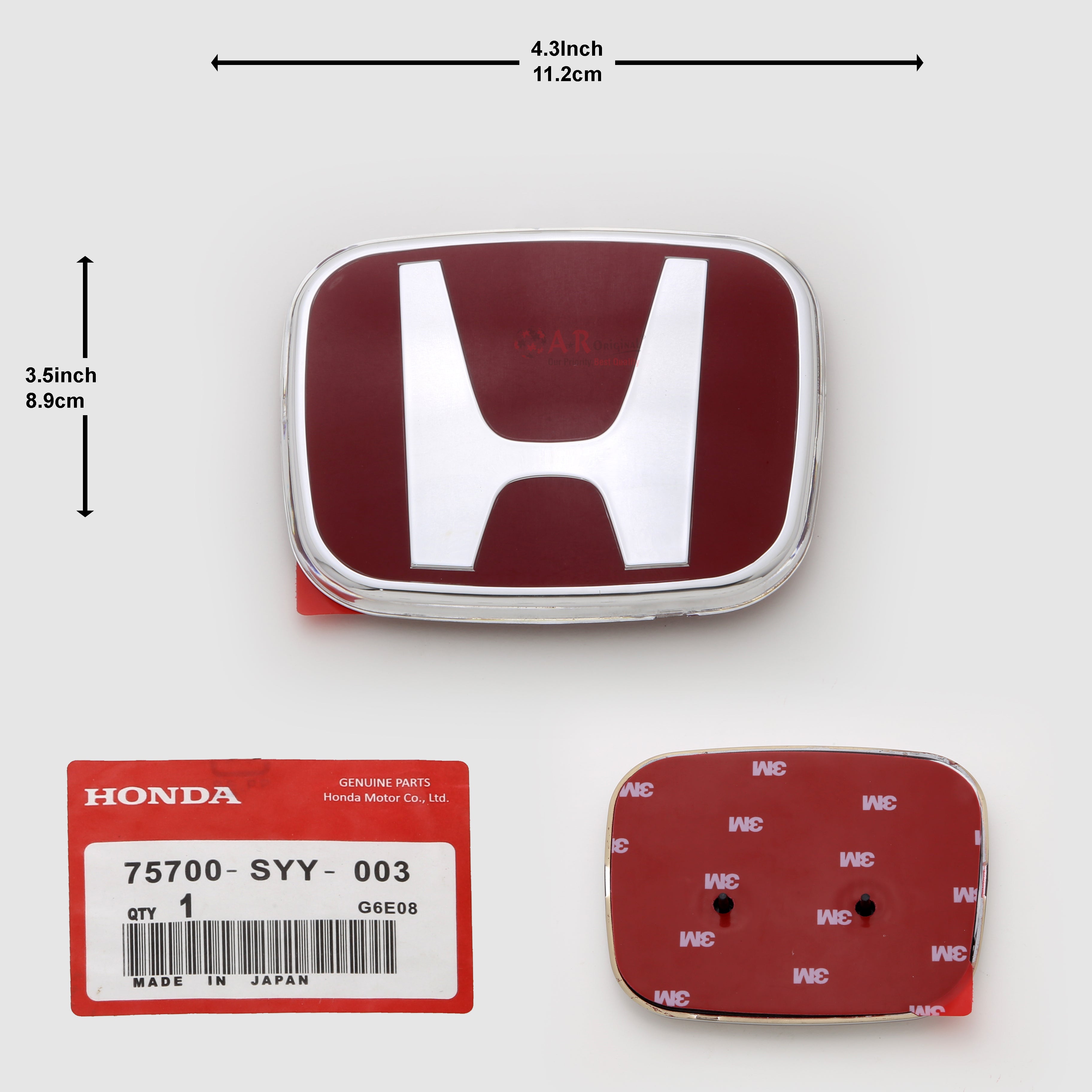Honda Logo Mugen Style SYY003 4.3,11.2cm-3.5inch,8.9cm Civic X Red Silver IP Badge