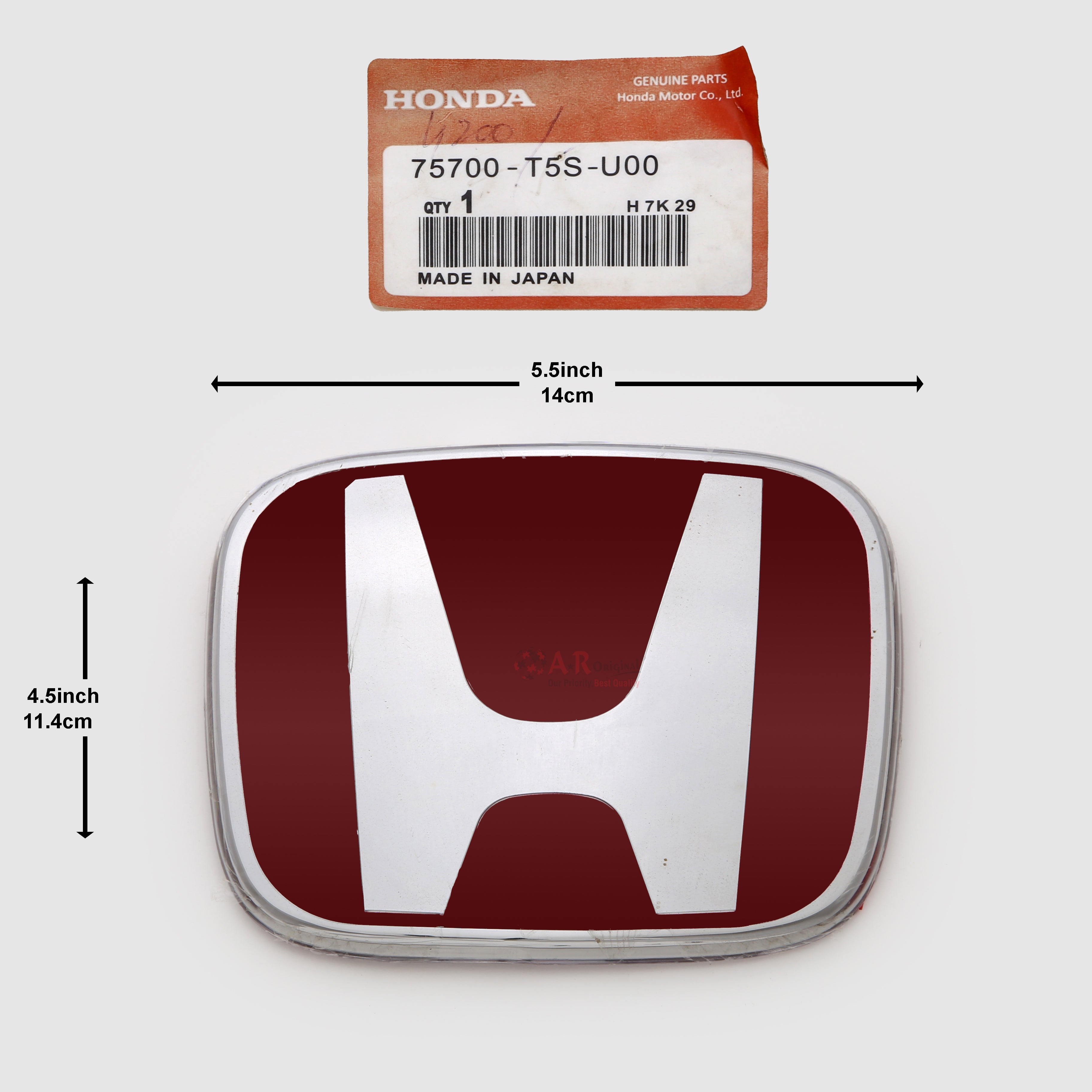 Honda Logo Mugen Style U00 5.5inch,14cm-4.5inch,11.4cm Jumbo Size Red Silver IP Badge