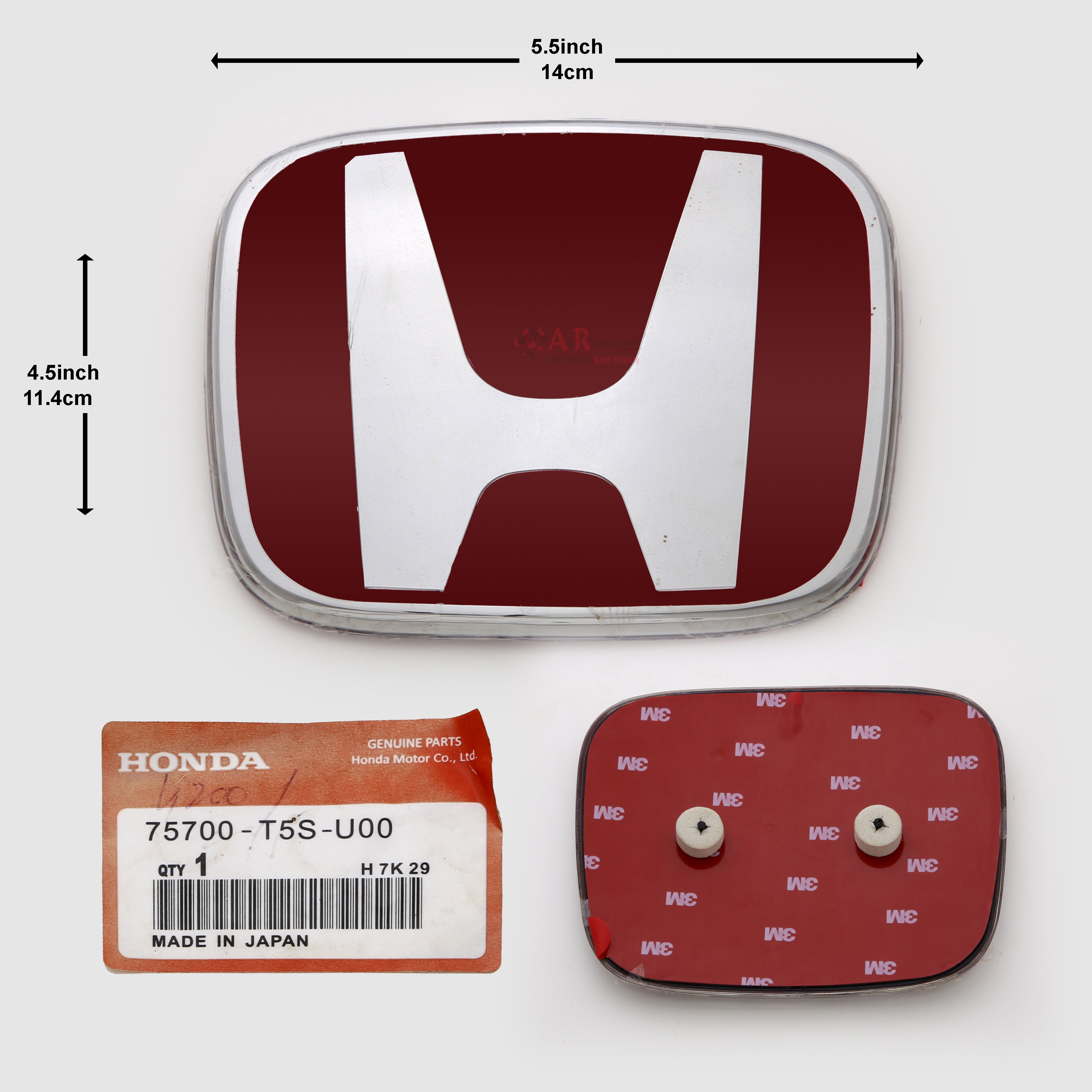 Honda Logo Mugen Style U00 5.5inch,14cm-4.5inch,11.4cm Jumbo Size Red Silver IP Badge