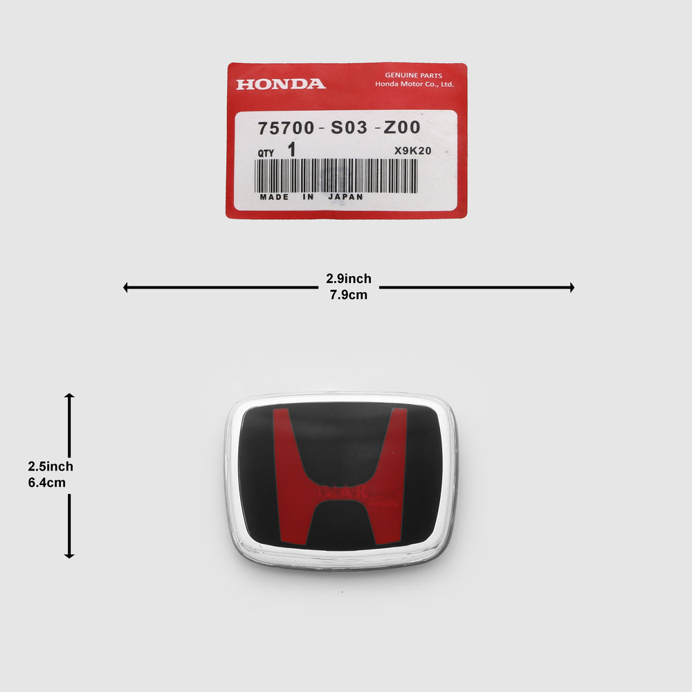 Honda Logo Mugen Style Z00 2.8inch,6.9cm-2.2inch,5.8cm Civic Old 90's Front Grill Red Black IP Badge