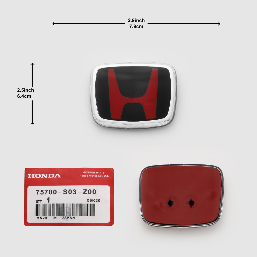 Honda Logo Mugen Style Z00 2.8inch,6.9cm-2.2inch,5.8cm Civic Old 90's Front Grill Red Black IP Badge