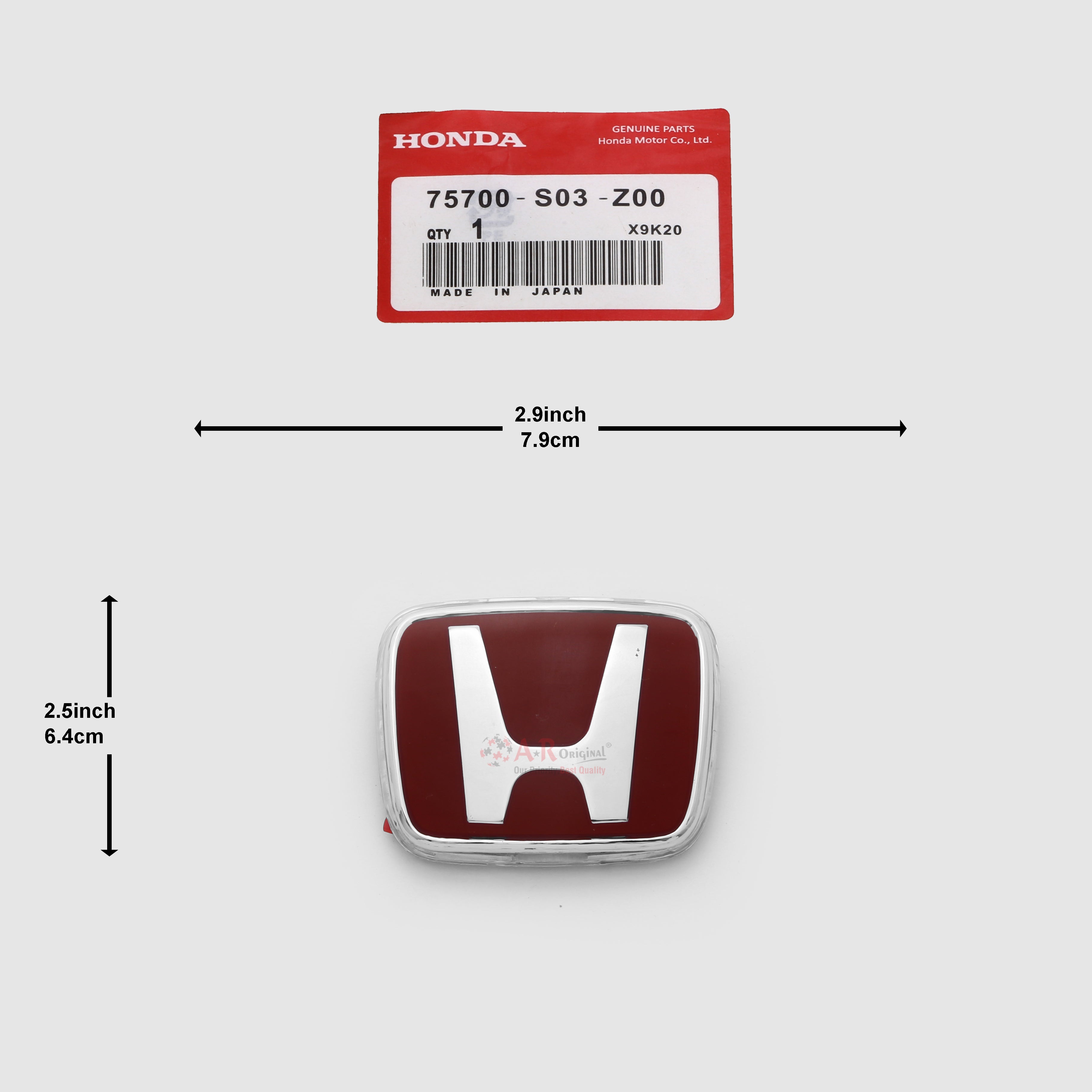 Honda Logo Mugen Style Z00 2.8inch,6.9cm-2.2inch,5.8cm Civic Old 90's Front Grill Red Silver IP Badge