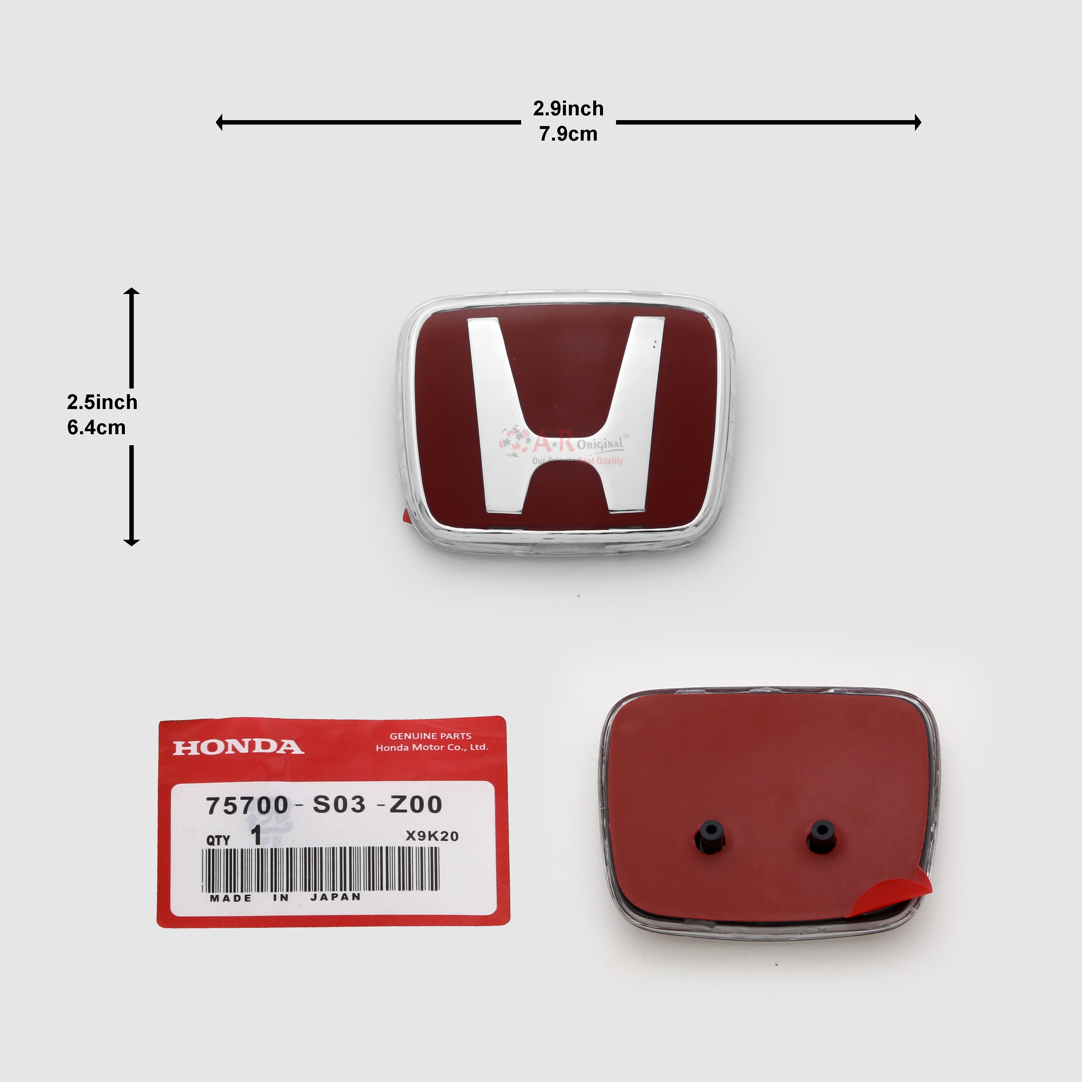 Honda Logo Mugen Style Z00 2.8inch,6.9cm-2.2inch,5.8cm Civic Old 90's Front Grill Red Silver IP Badge