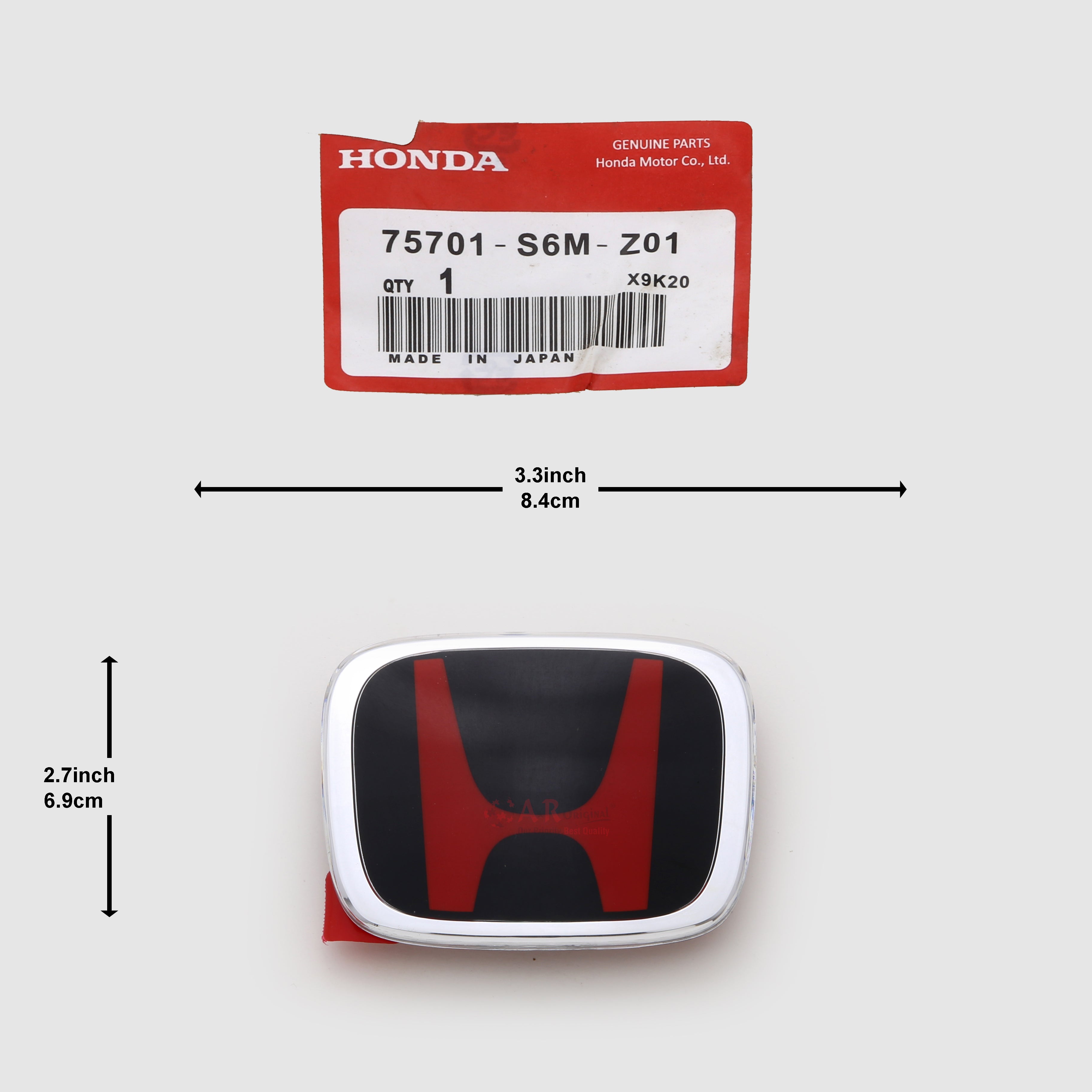 Honda Logo Mugen Style Z01 3.3inch,8.4cm-2.7inch,6.9cm Civic Ols 90's Rear Red Black IP Badge