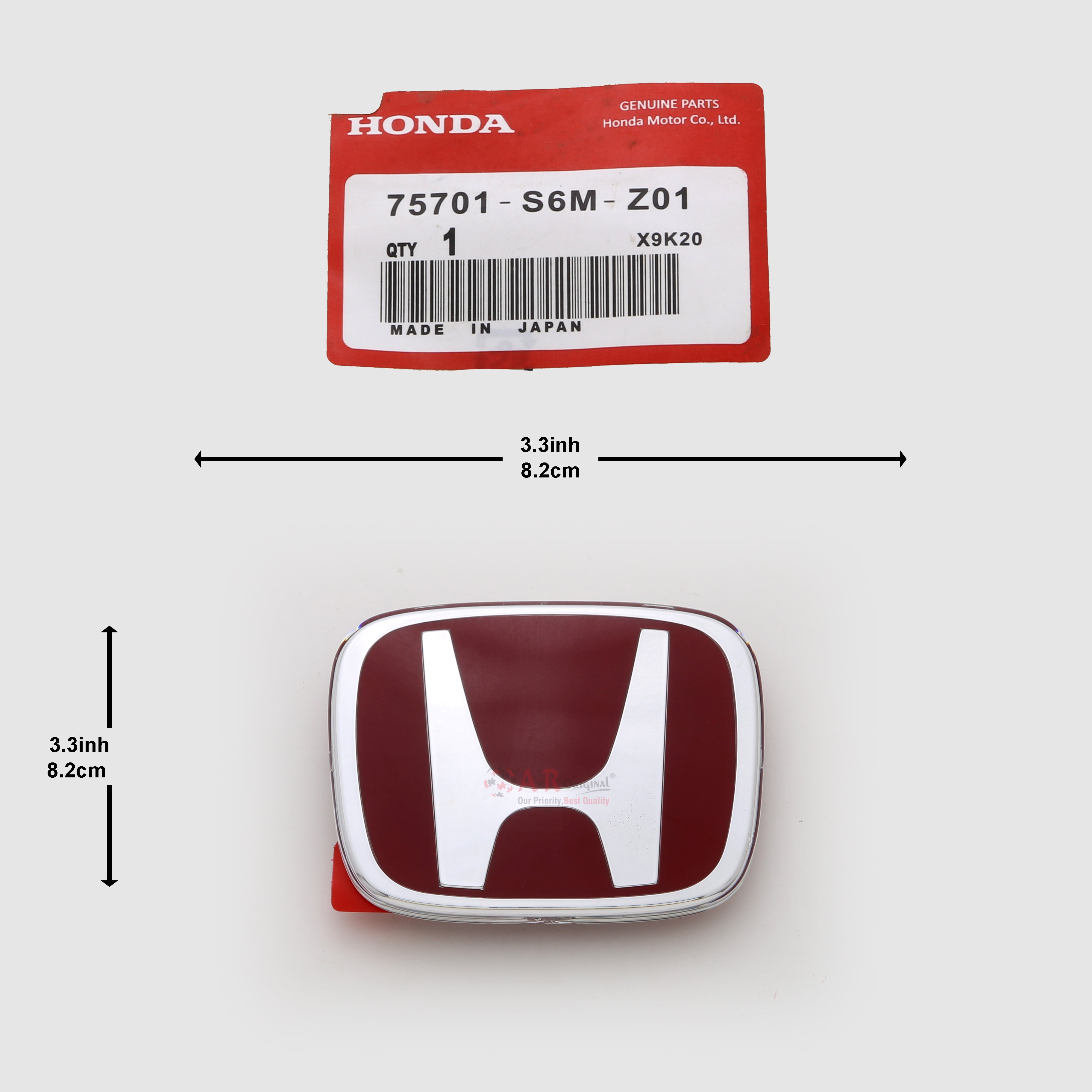 Honda Logo Mugen Style Z01 3.3inch,8.4cm-2.7inch,6.9cm Civic Ols 90's Rear Red Silver IP Badge