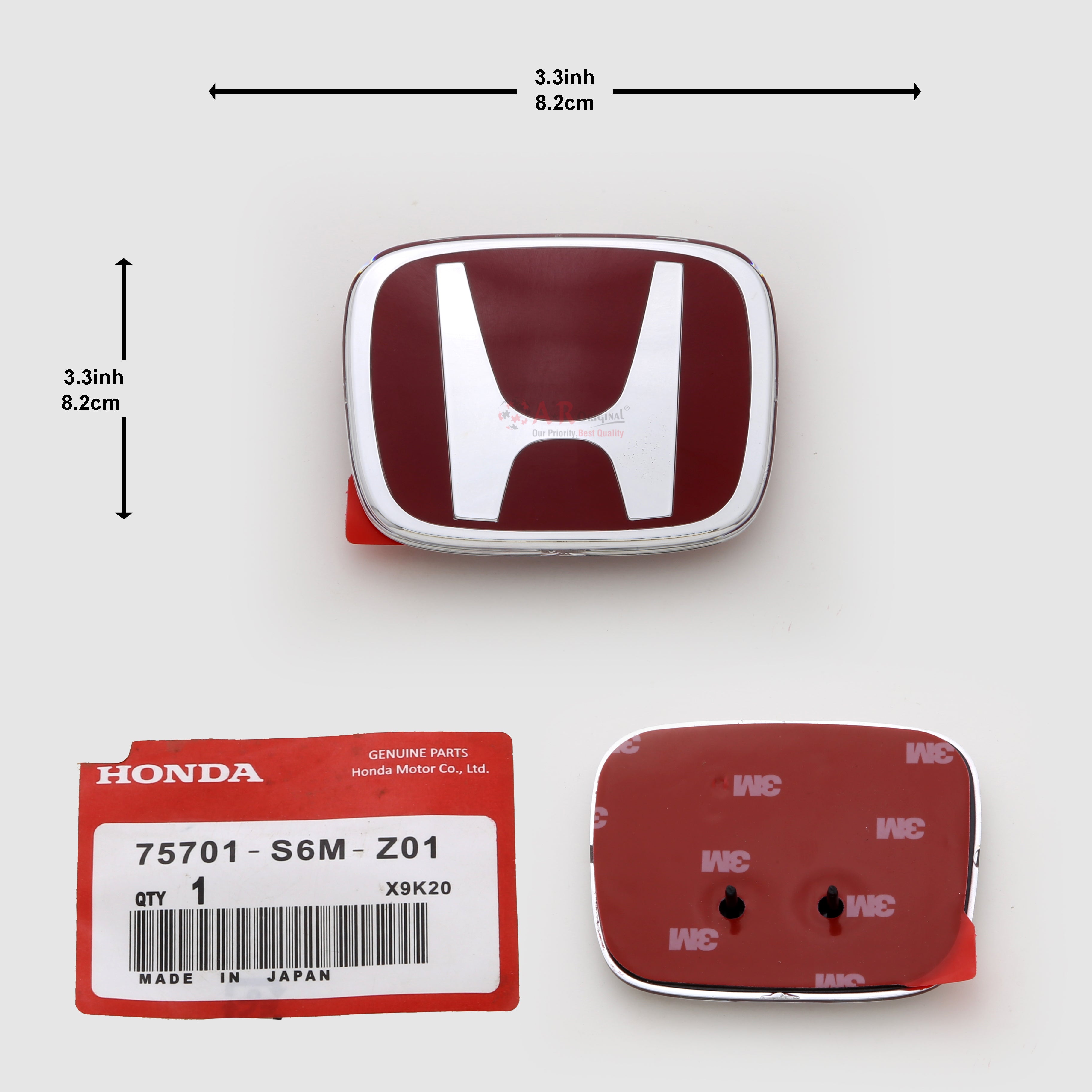 Honda Logo Mugen Style Z01 3.3inch,8.4cm-2.7inch,6.9cm Civic Ols 90's Rear Red Silver IP Badge