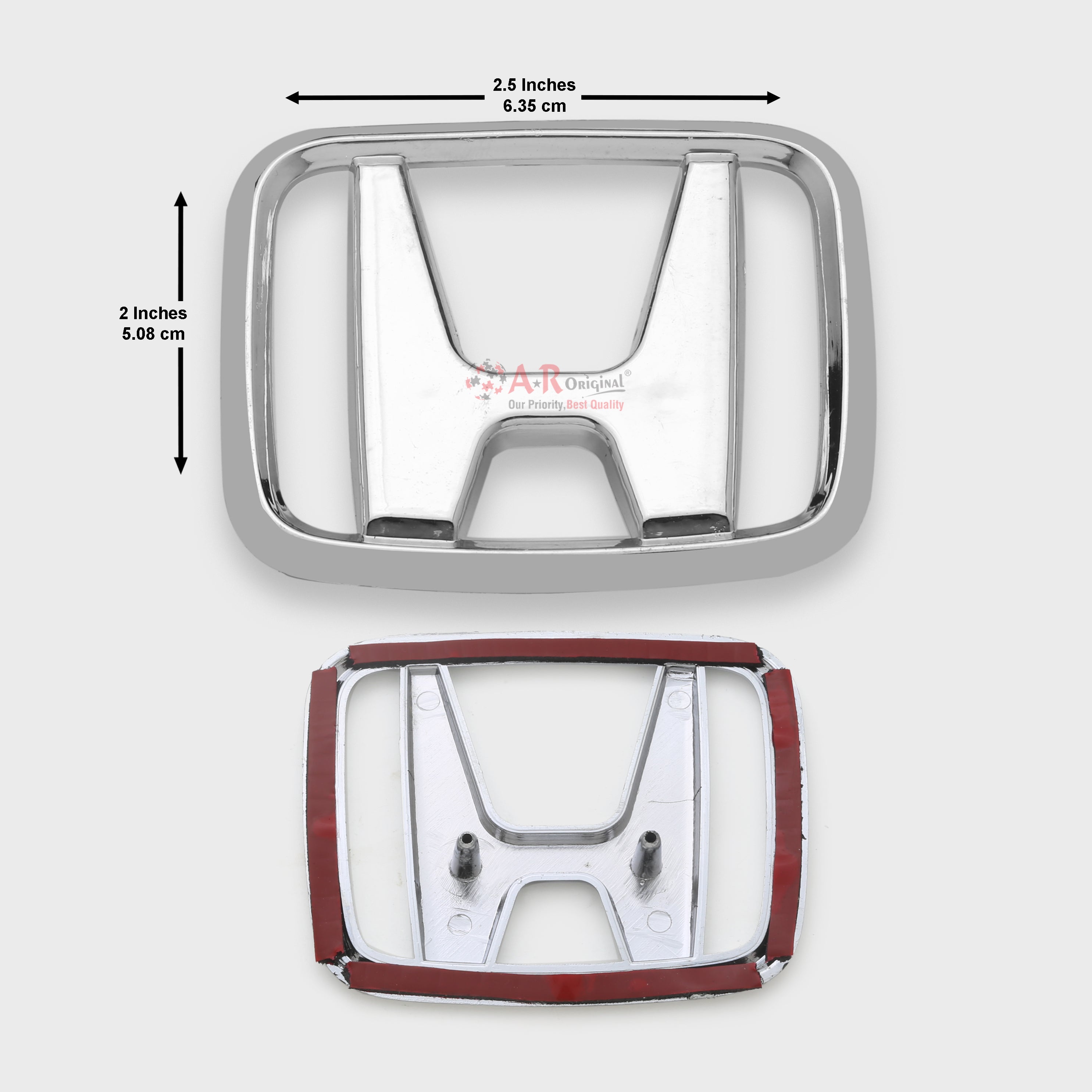Honda Logo Old Civic Big 2x2.5inch-5x6.5cm Chrome IP Badge (2)