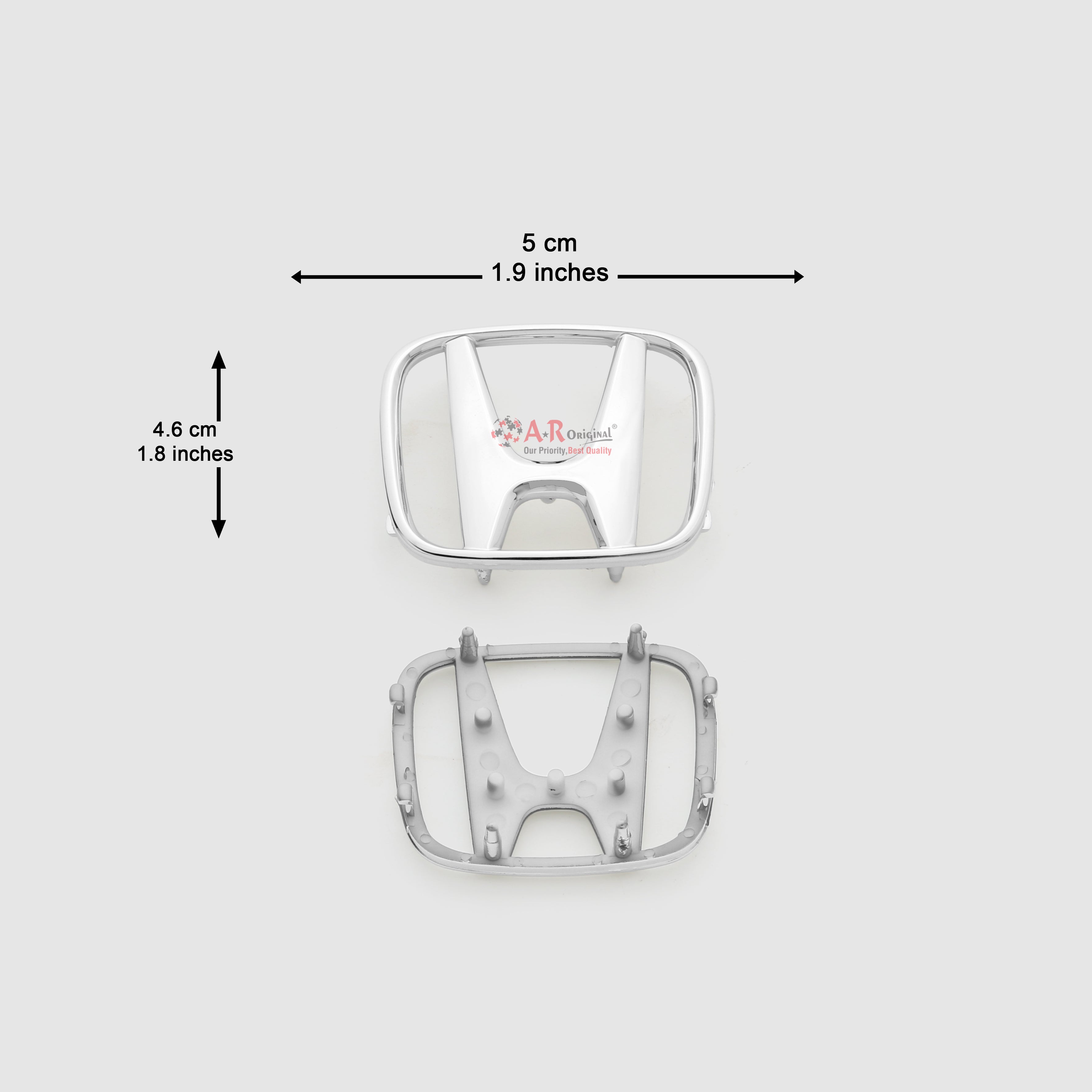 Honda Logo Soft Glue Steering Size Big 4.6x5cm Chrome IP Badge