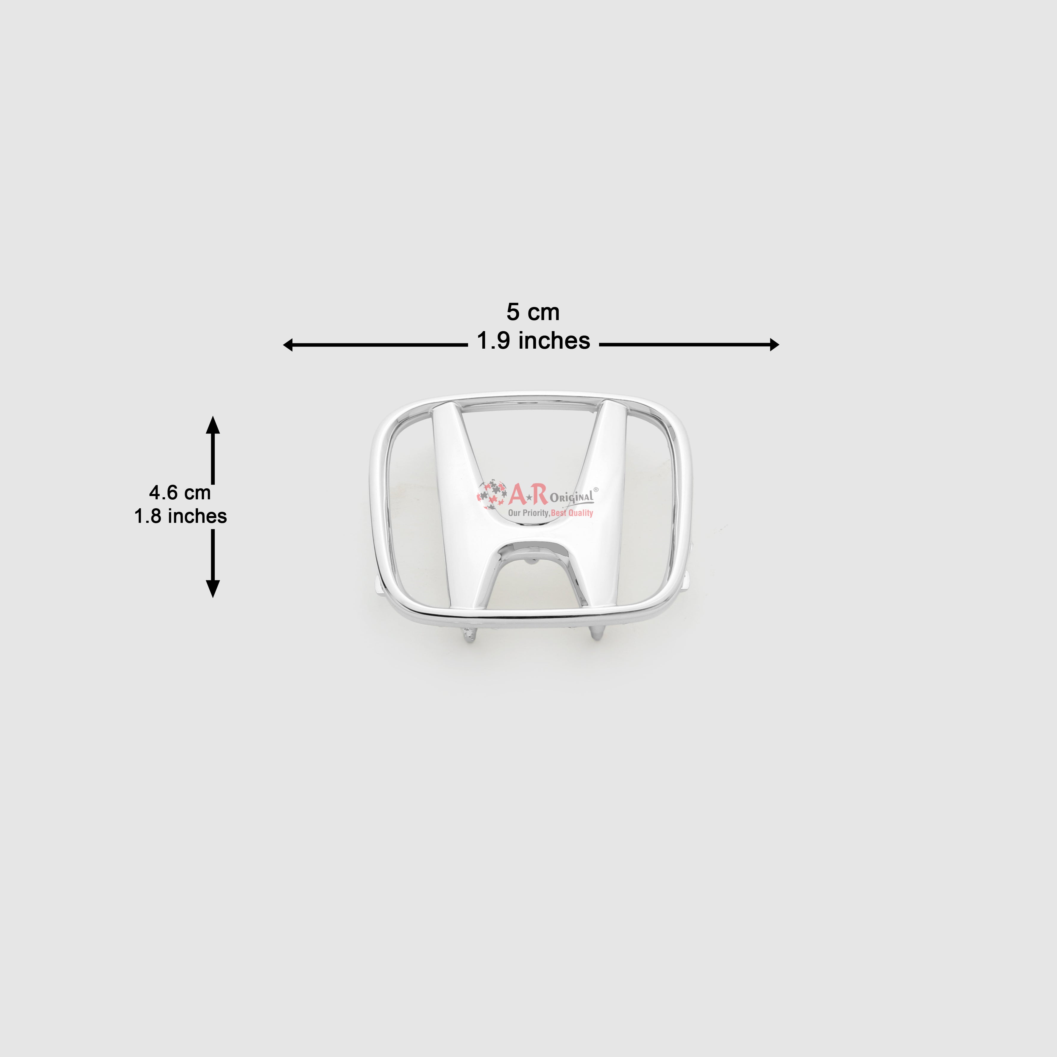 Honda Logo Soft Glue Steering Size Big 4.6x5cm Chrome IP Badge