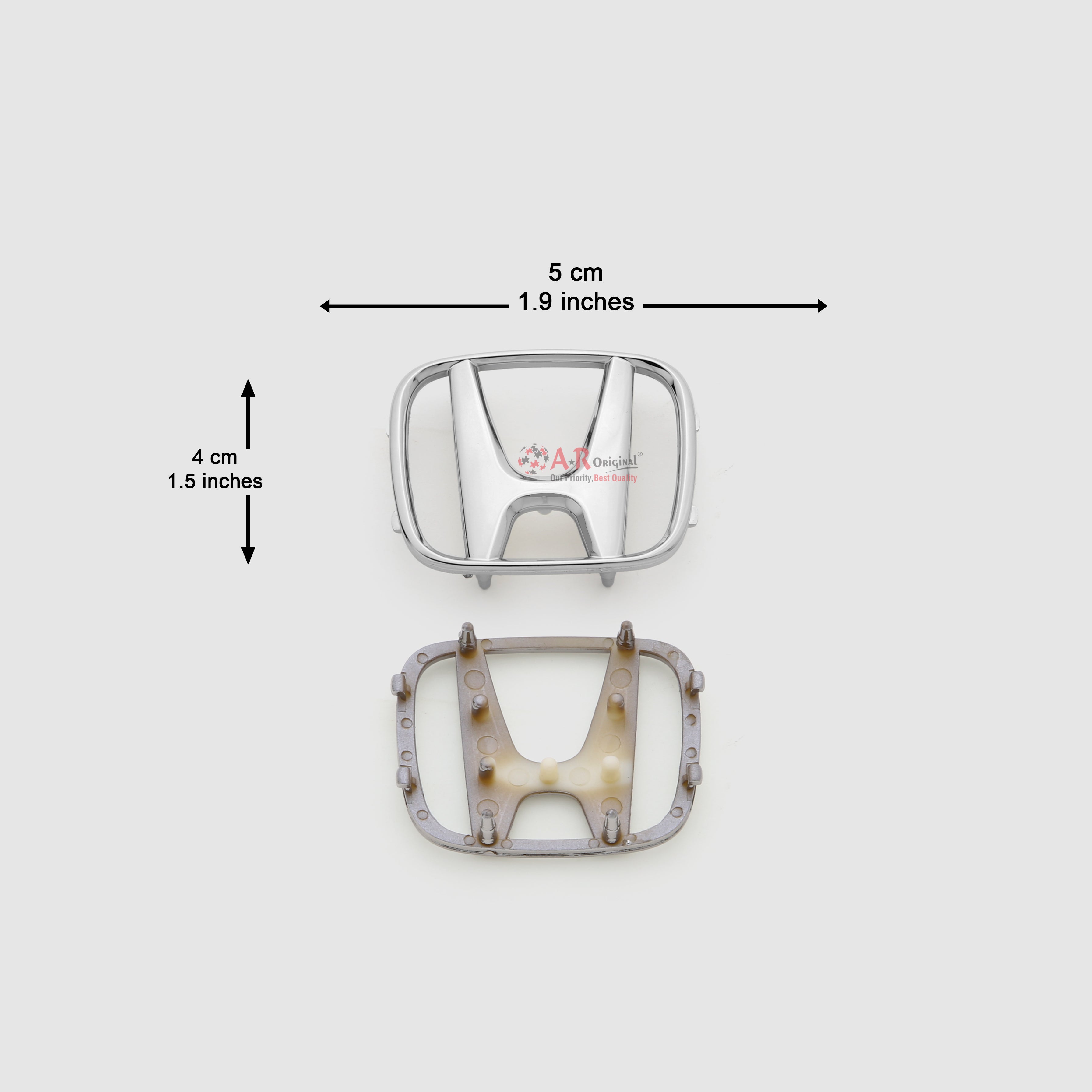 Honda Logo Soft Glue Steering Size Small 4x5cm Chrome IP Badge