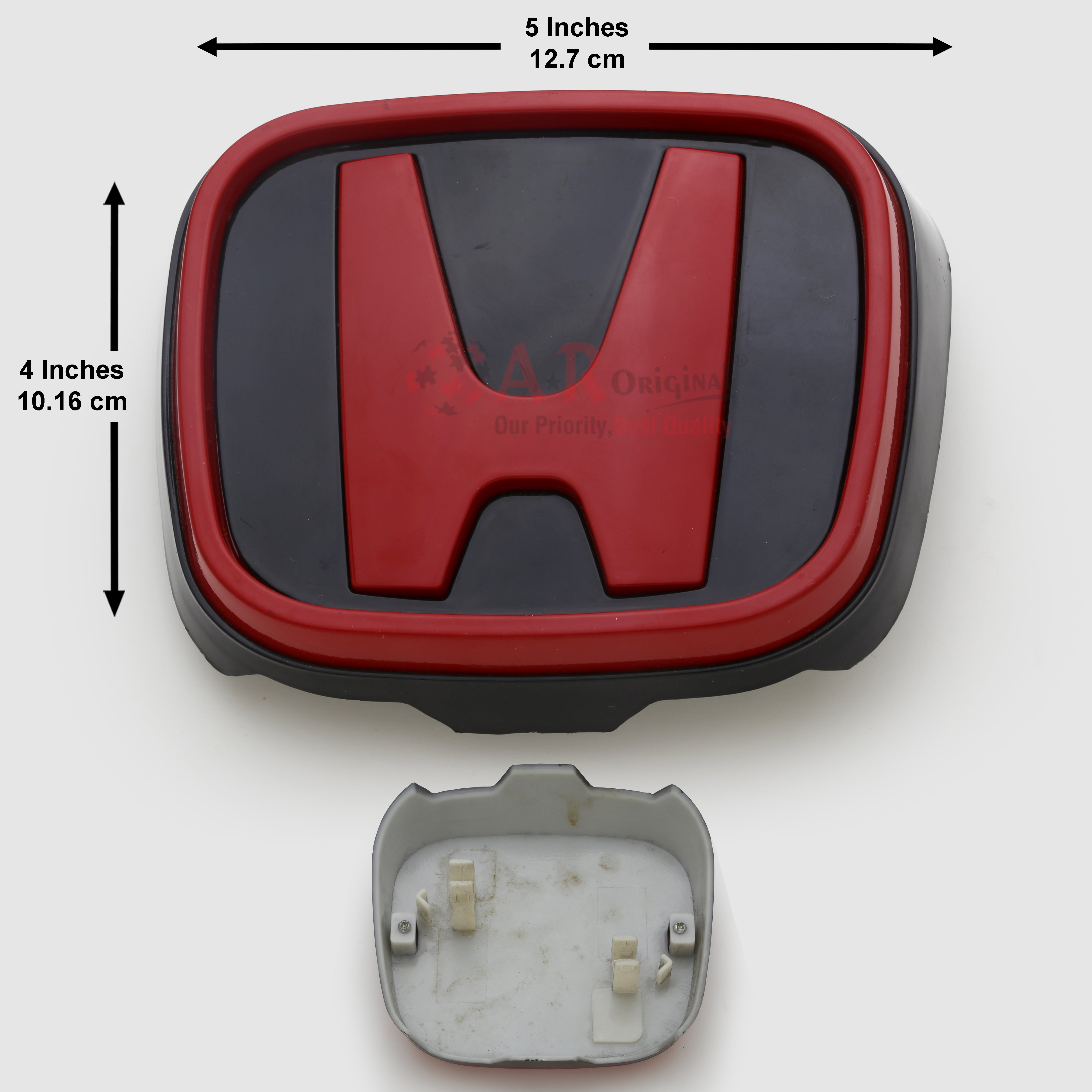 Honda Logo si Front Grill Red Black 4x5inch-10x12.5cm Clip Fit IP Badge