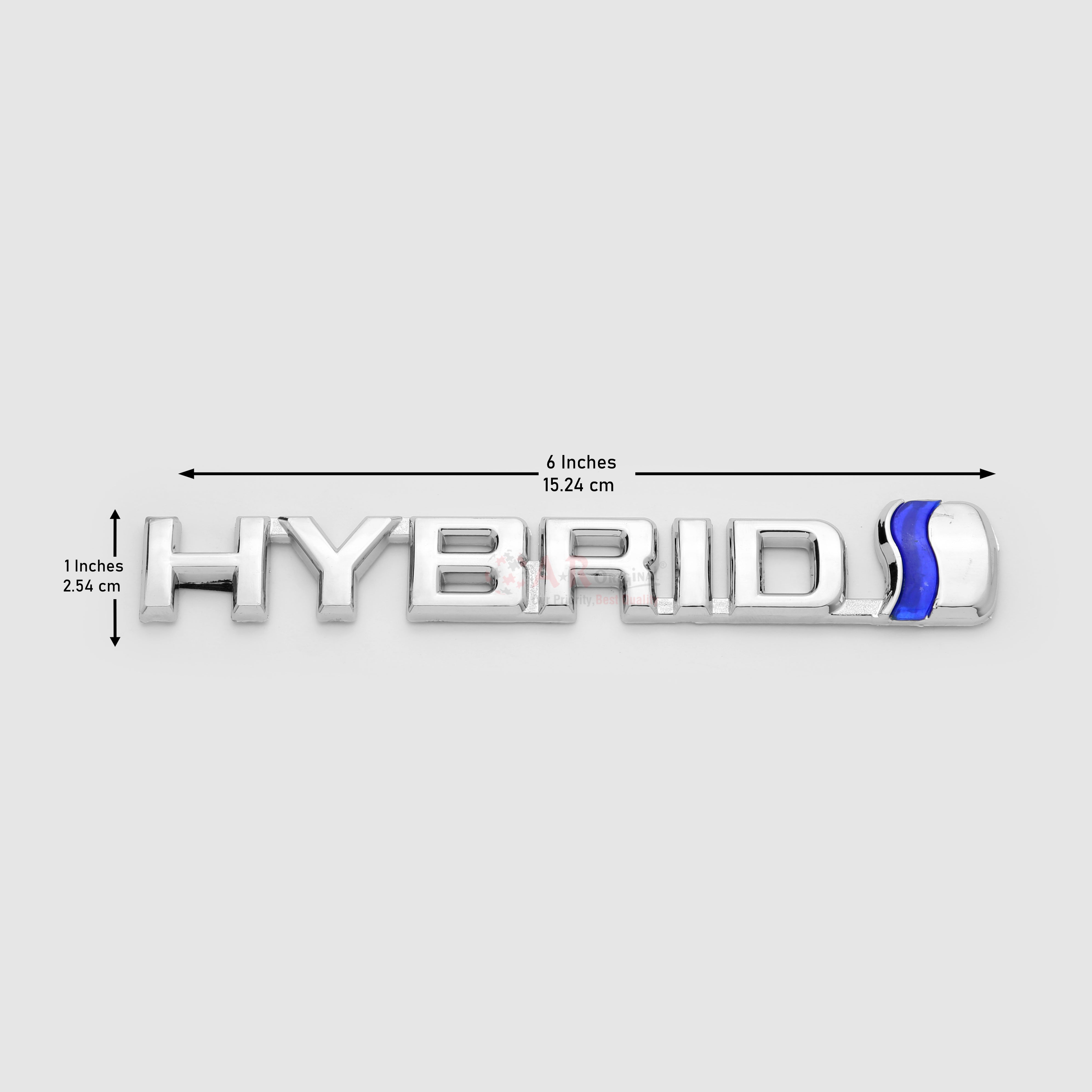 Hybrid Emblem 1x6inch-2.5x15cm Big Chrome LC Badge