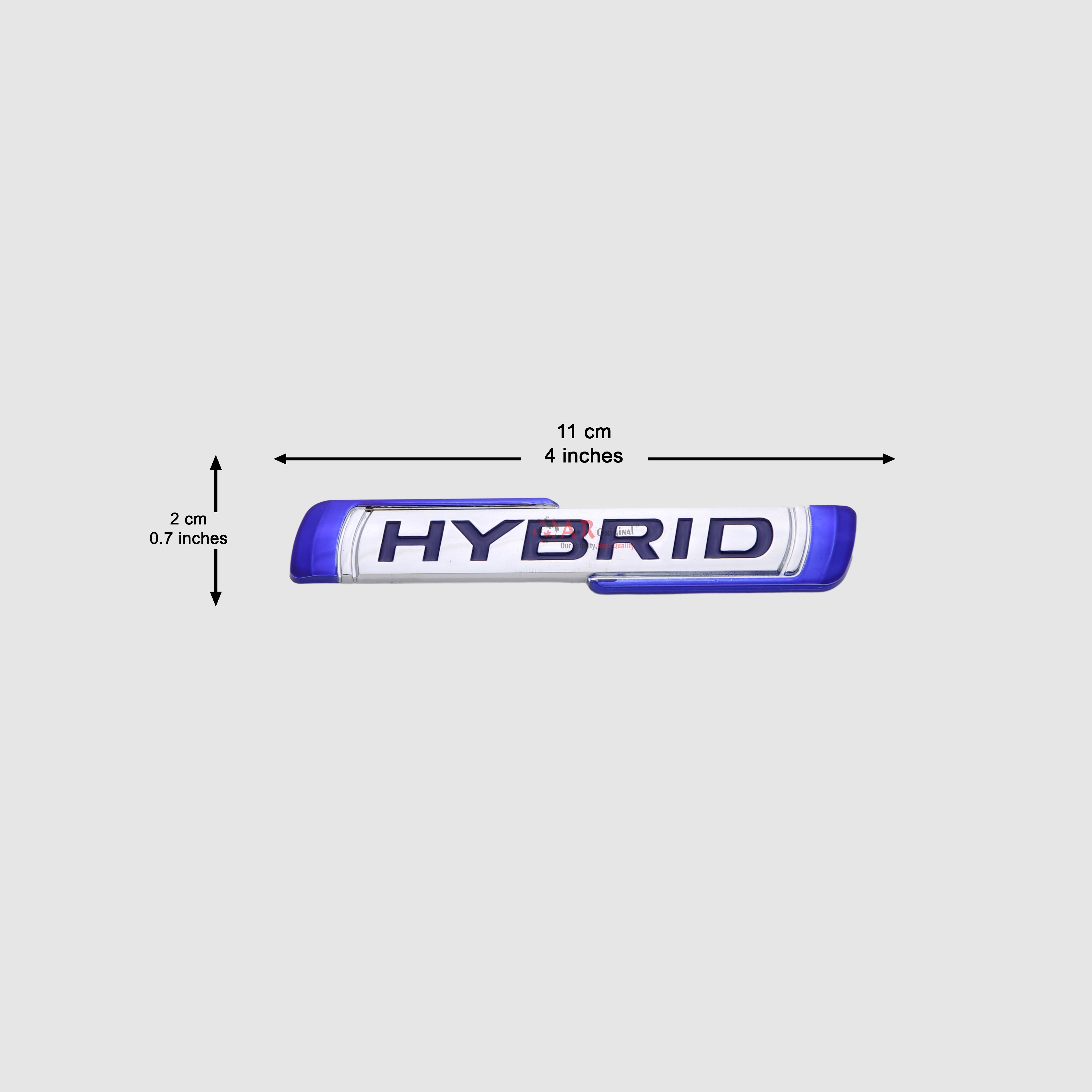 Hybrid Emblem 2x11cm Blue Chrome IP Badge