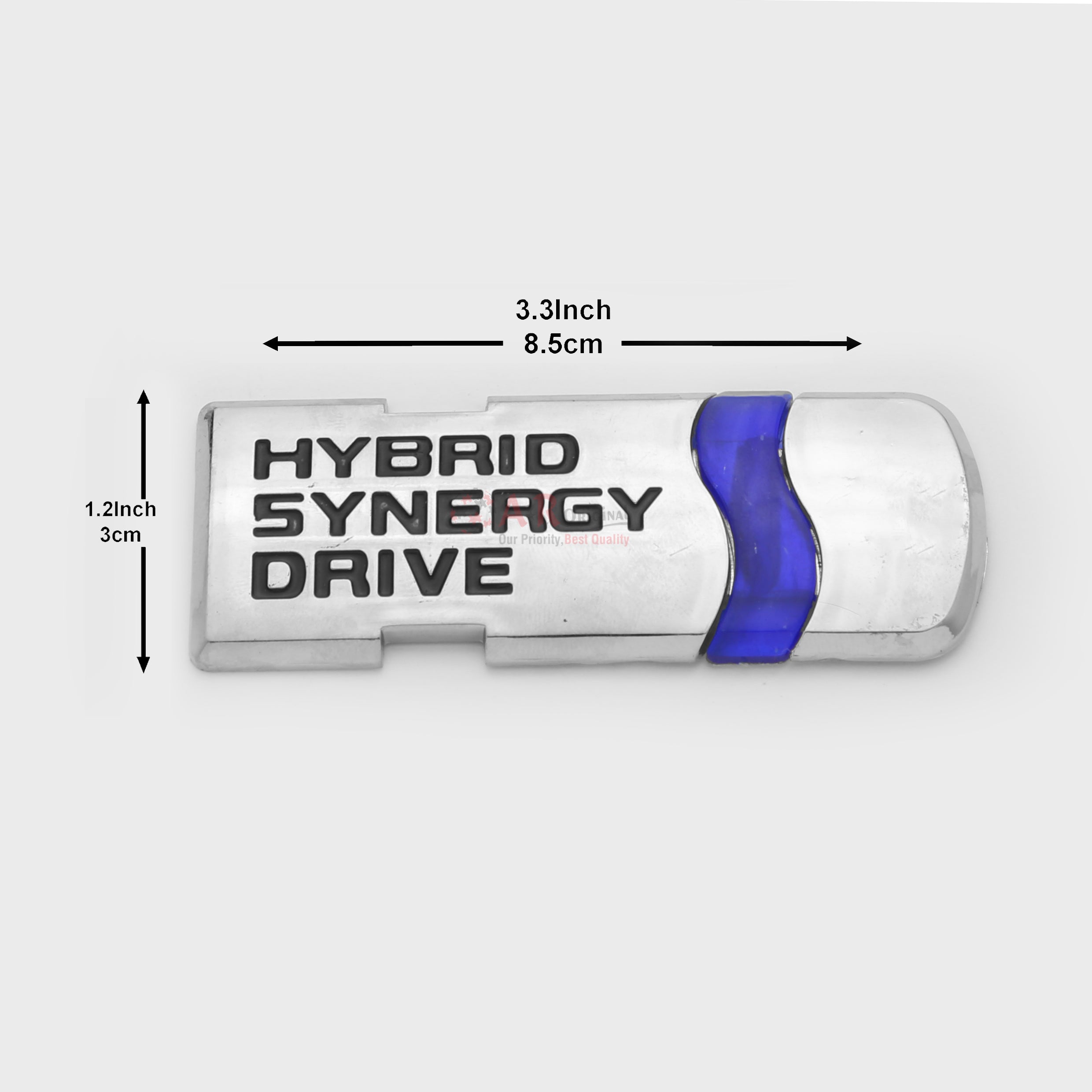 Hybrid Emblem Small 1.2x3.3Inch-3x8.5cm Chrome LC Badge