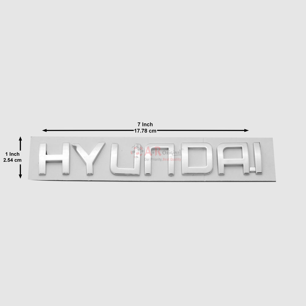 Hyundai Emblem Separate Alpha 1x7inch-2.5x17cm Chrome IP Badge