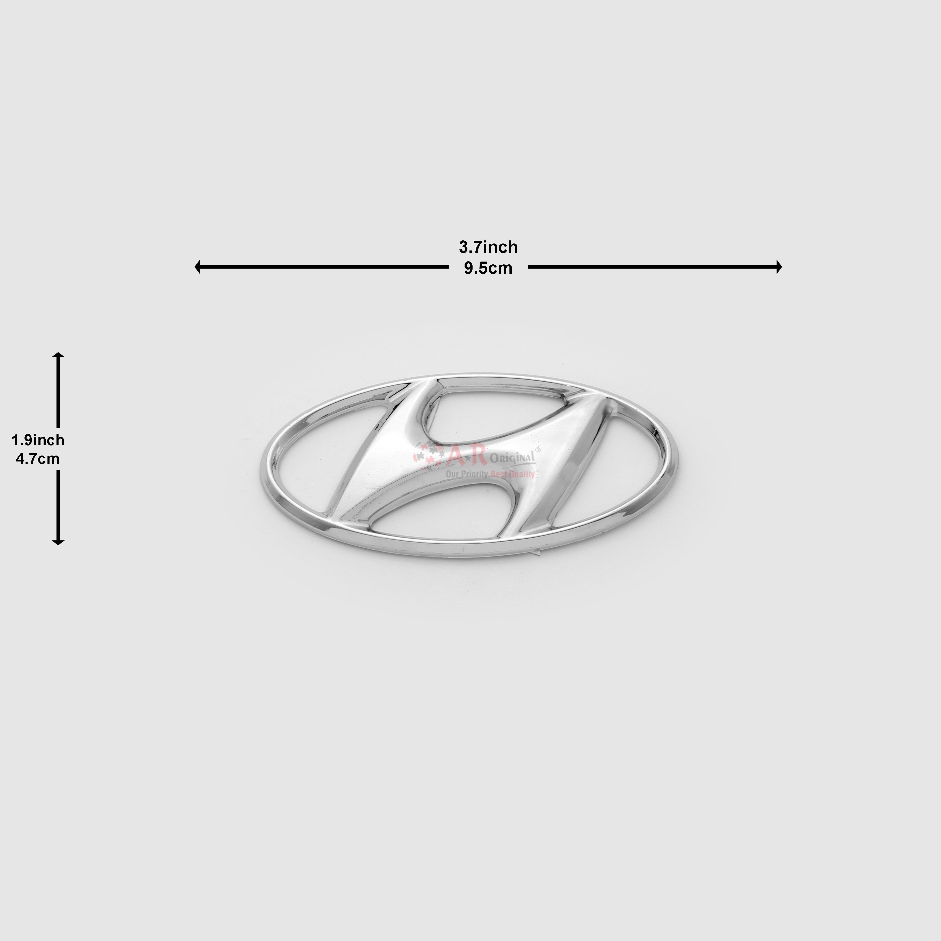 Hyundai Logo 1.9x3.7inch-4.7cmx9.5cm Shehzore Front Chrome LC Badge
