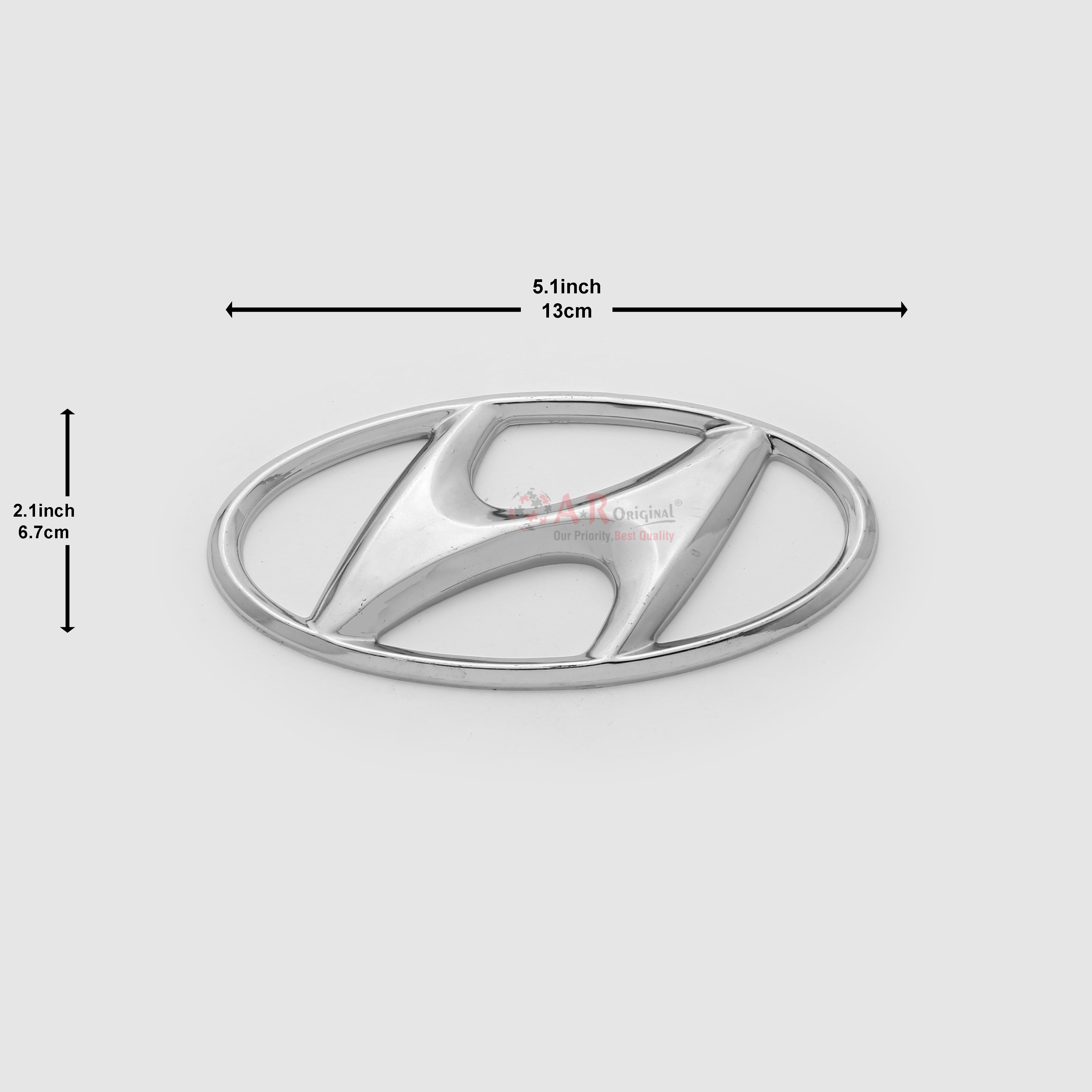Hyundai Logo 2.1x5.1inch-6.7x13cm Santro Front Chrome LC Badge