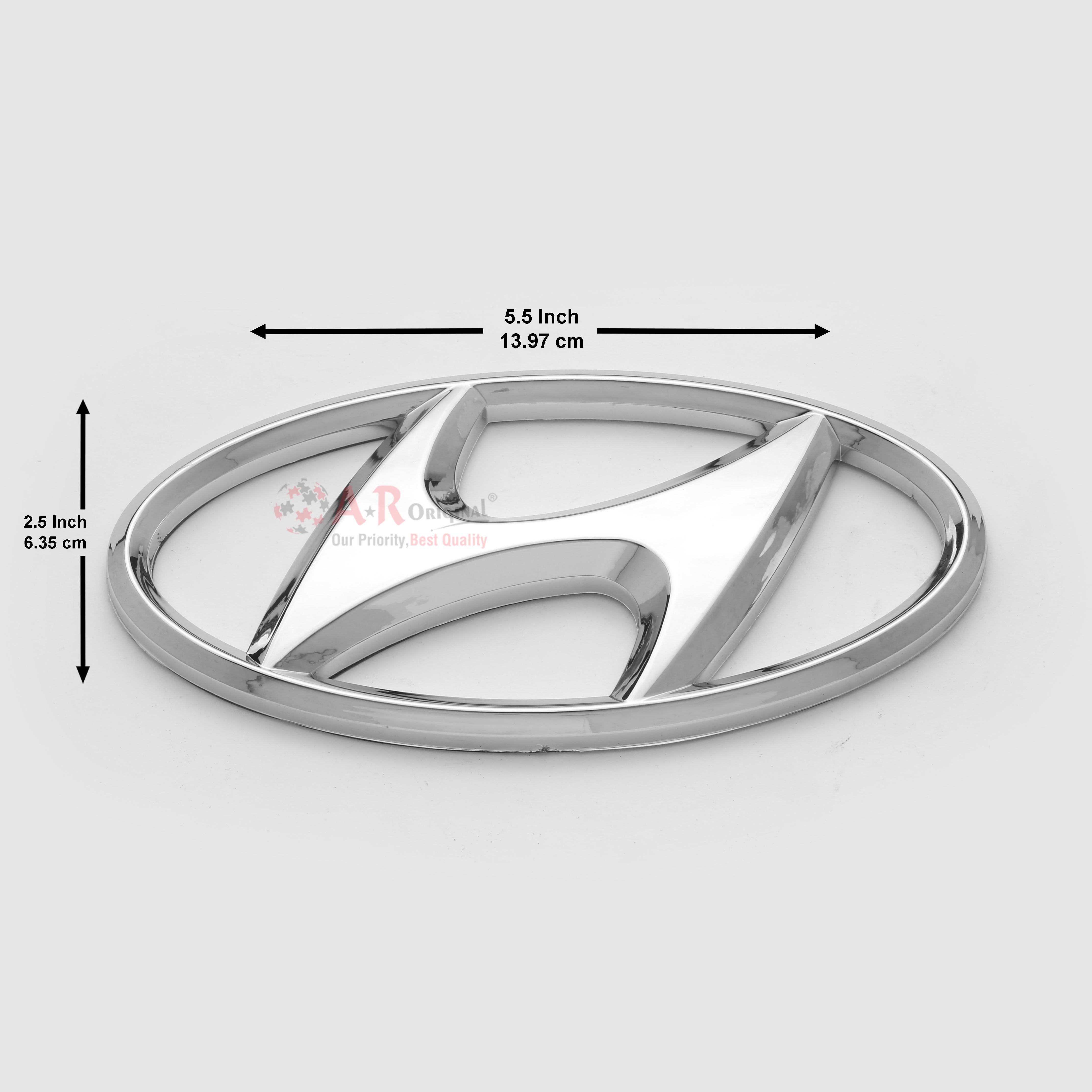 Hyundai Logo 2.5x5.5inch-6.2x14.5cm Chrome IP Badge
