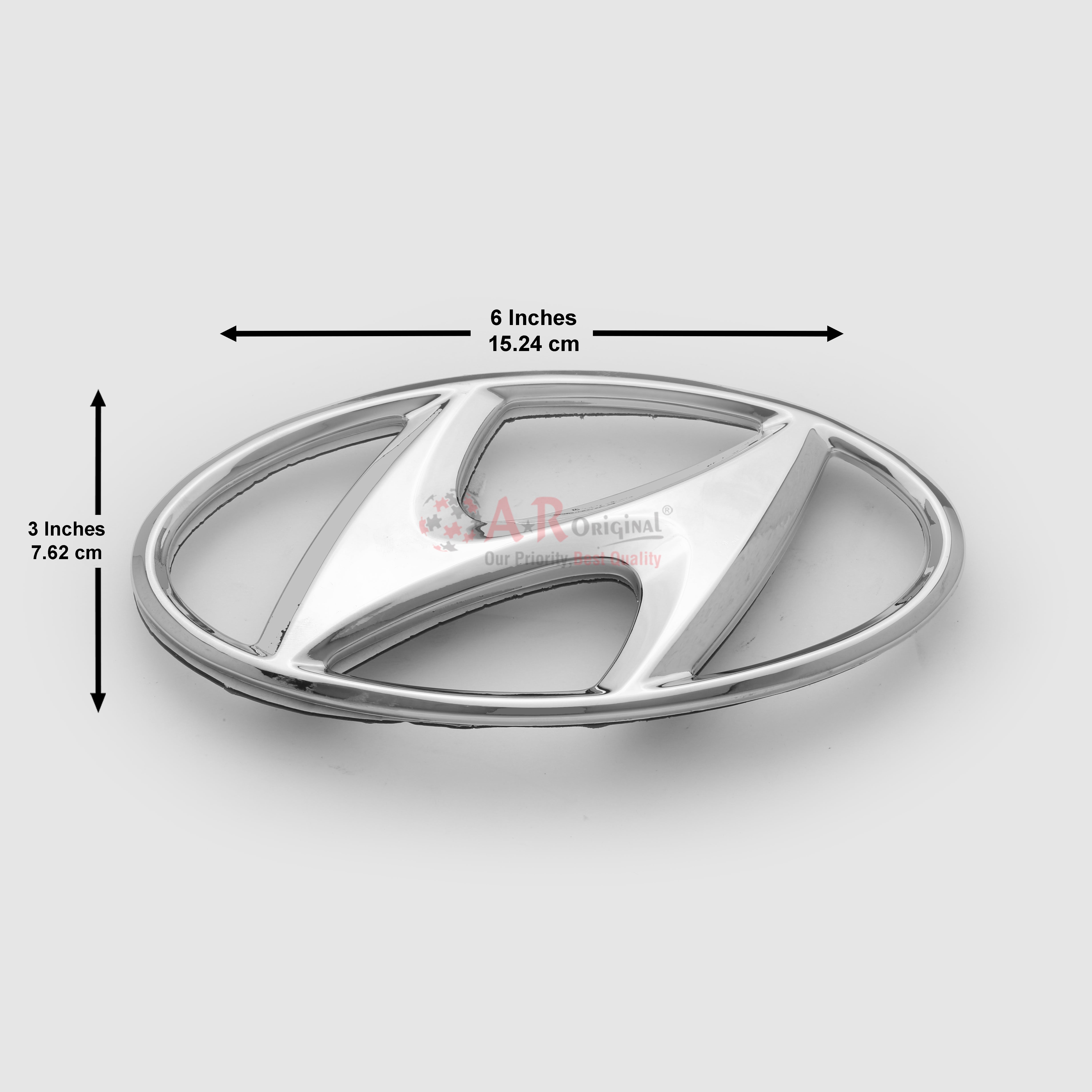 Hyundai Logo 3x6inch-7.5x14.8cm Pin Fit Chrome IP Badge
