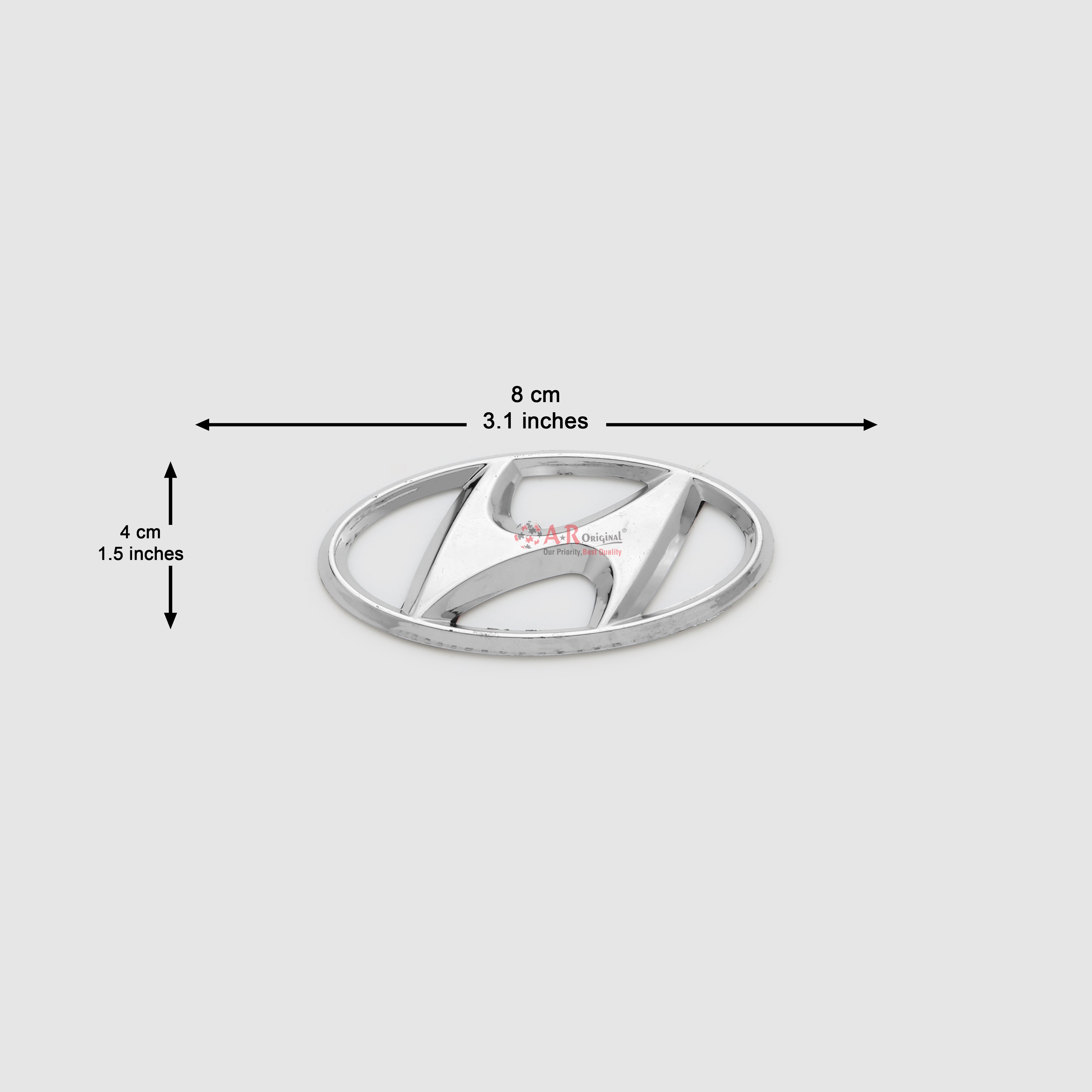 Hyundai Logo 4x8cm Small Chrome LC Badge