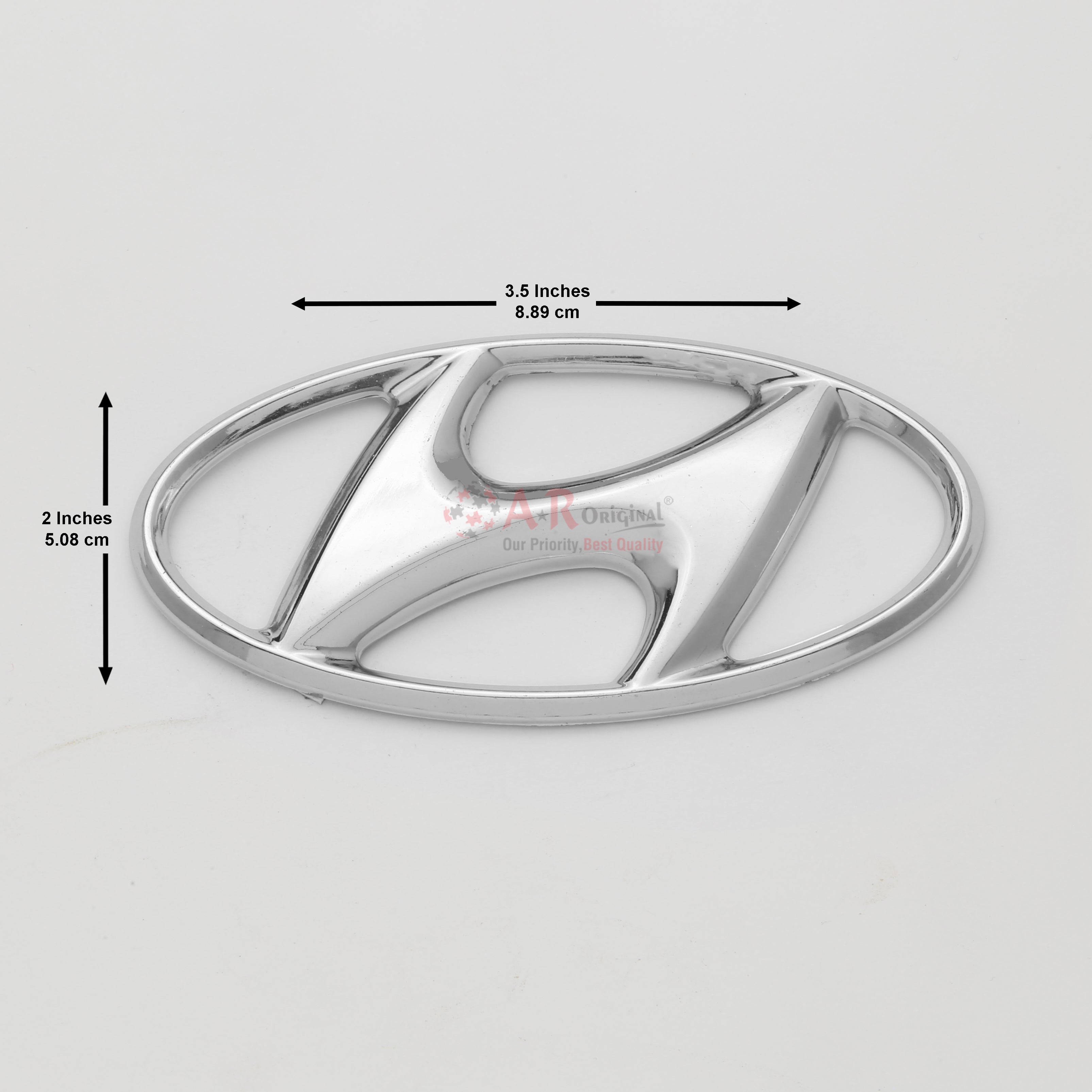 Hyundai Logo Chrome 2x3.5inch 5x8cm Small LC Badge