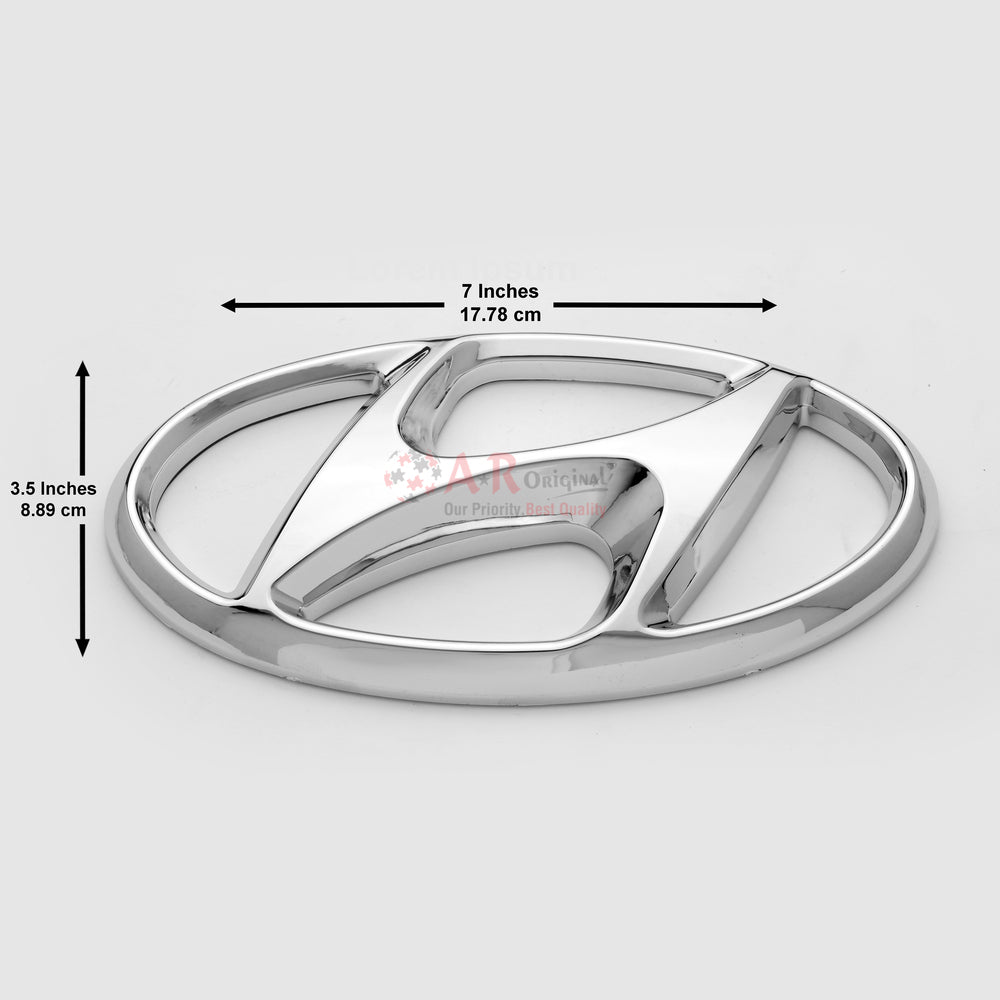 Hyundai Logo Chrome 3.5x7inch-9x17cm IP Badge