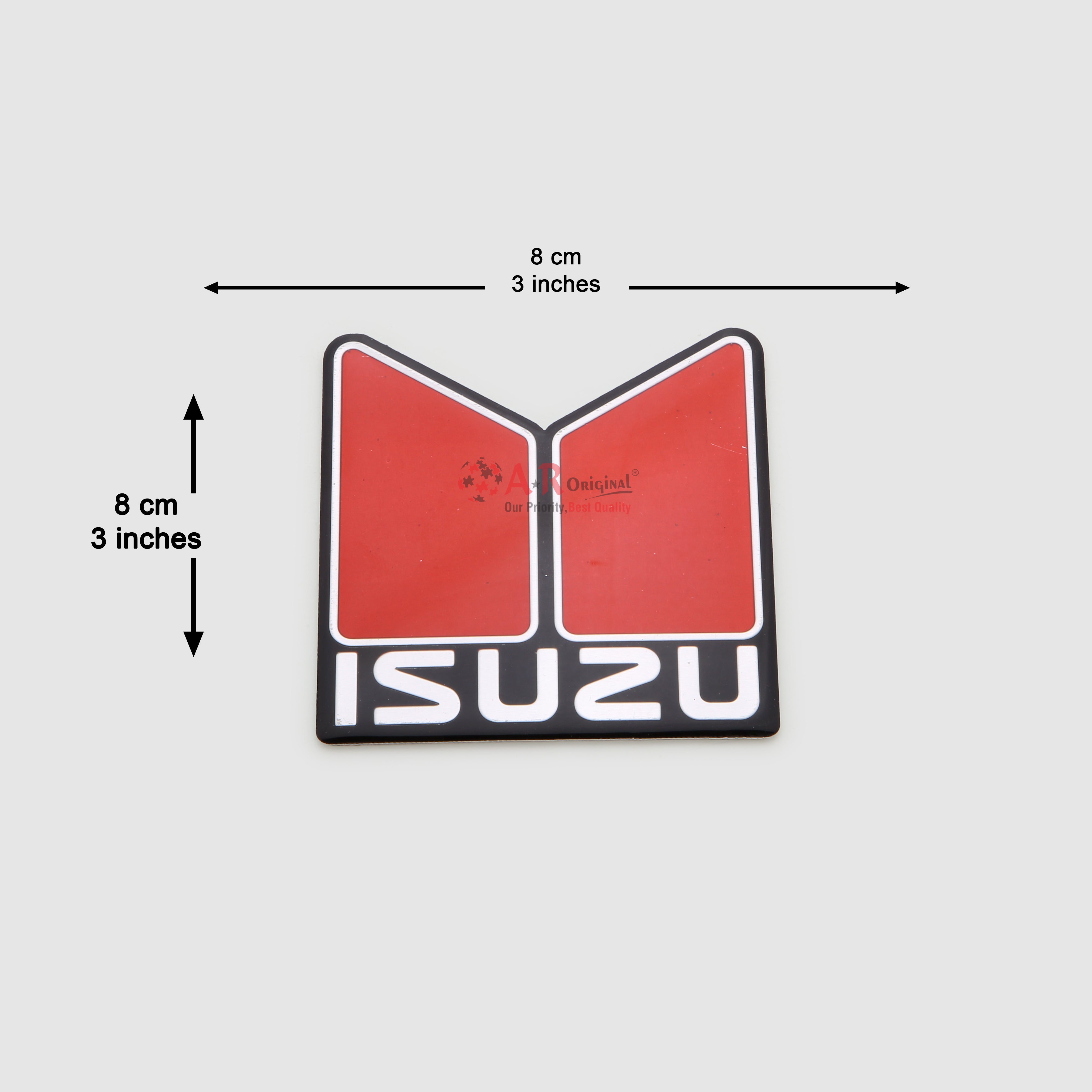 Isuzu Logo 8x8cm Red Hard Coat IP Badge