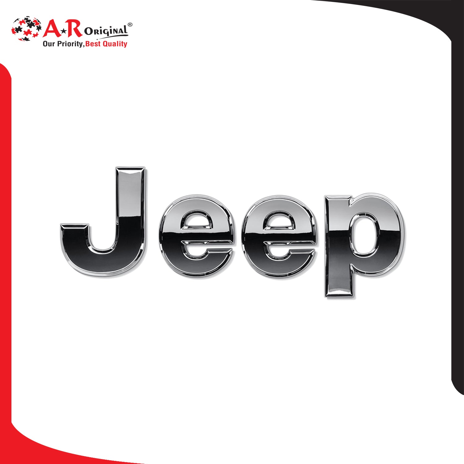 Jeep Emblem Big Separate Alpha Chrome MT-IP Badge