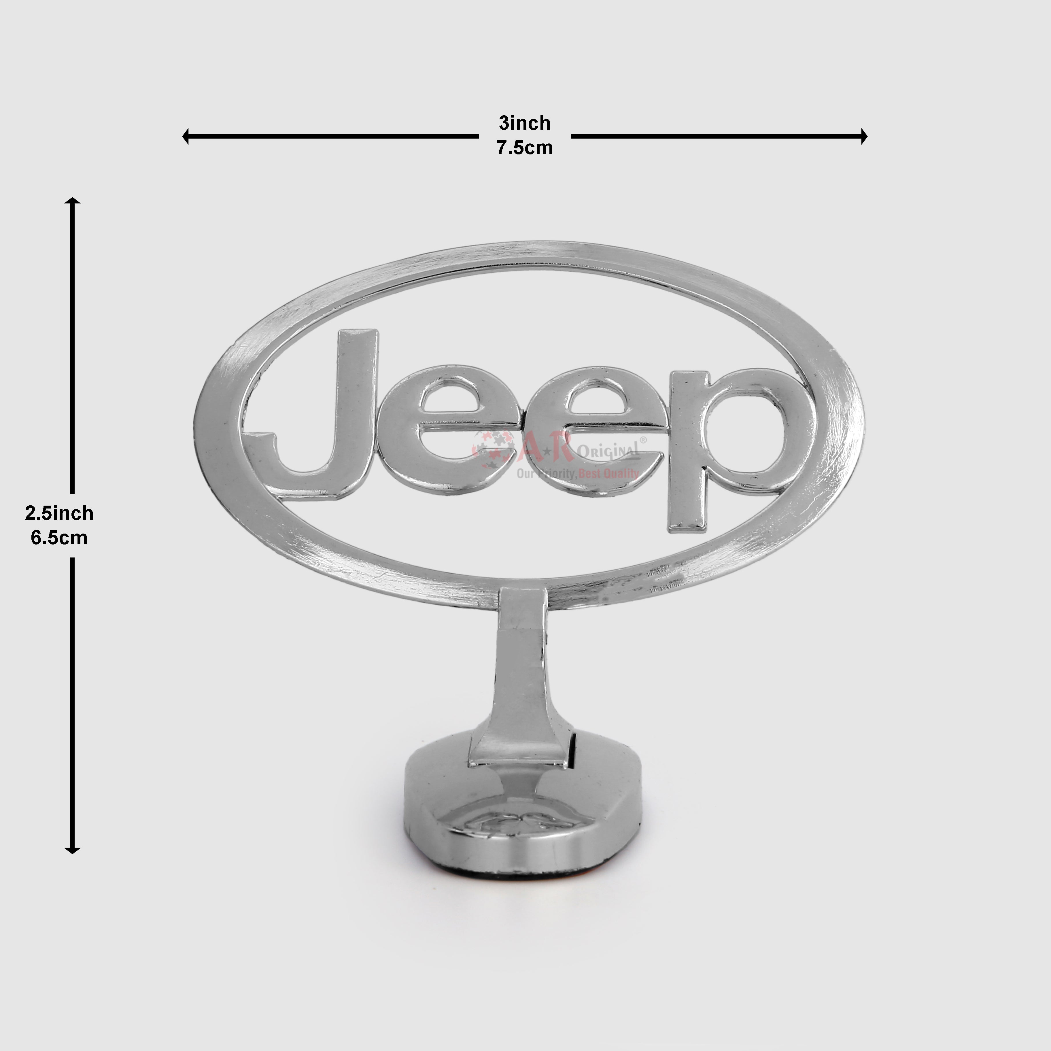 Jeep Hood Logo 2.5x3inch-6.5x7.5cm Metal Bonnet Emblem Chrome IP Badge