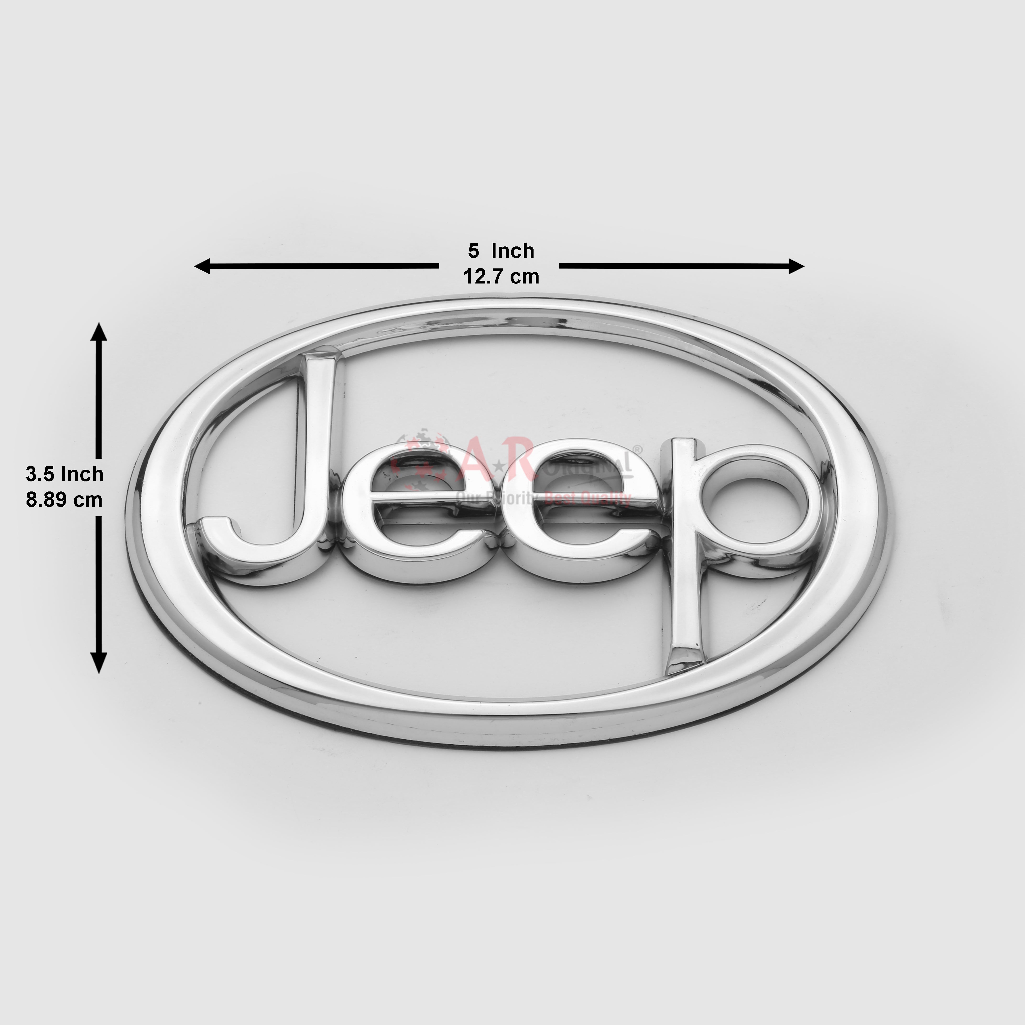Jeep Logo Round 3.5x5inch-9x13cm Chrome IP Badge