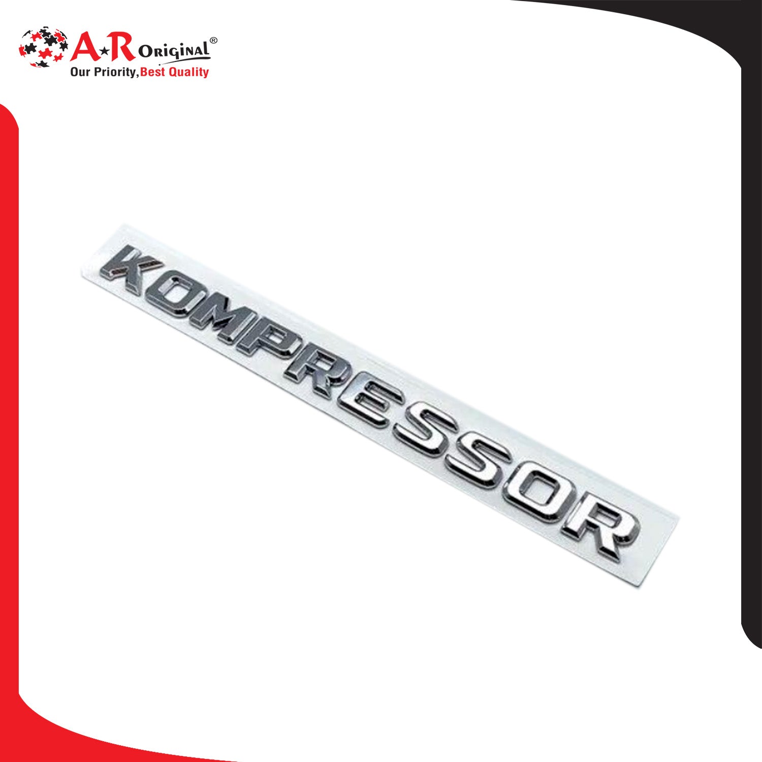 KOMPRESSOR Emblem (A) 1x9inch-2.5x23cm Chrome IP Badge