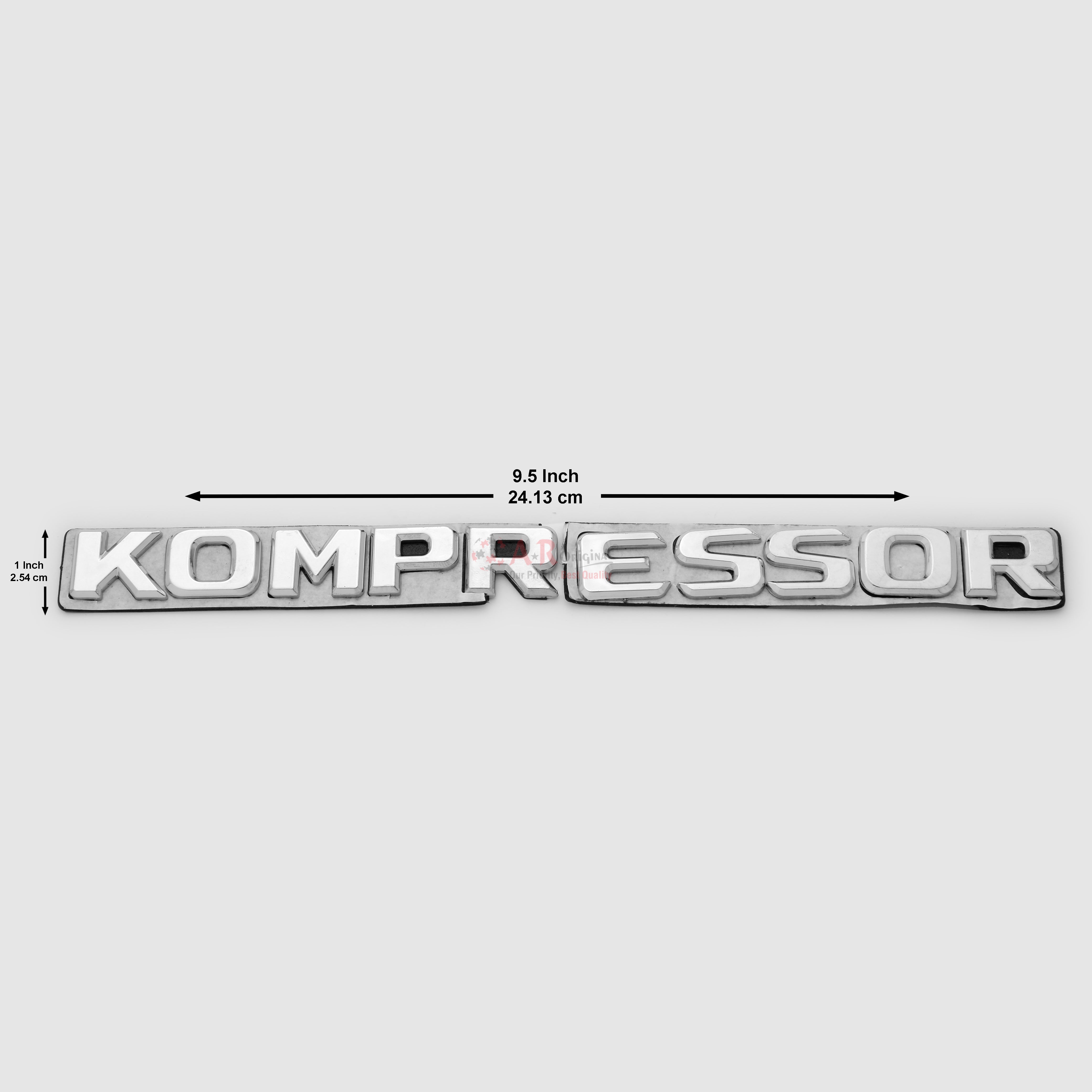KOMPRESSOR Emblem (B) 1x9inch-2.5x23cm Chrome IP Badge