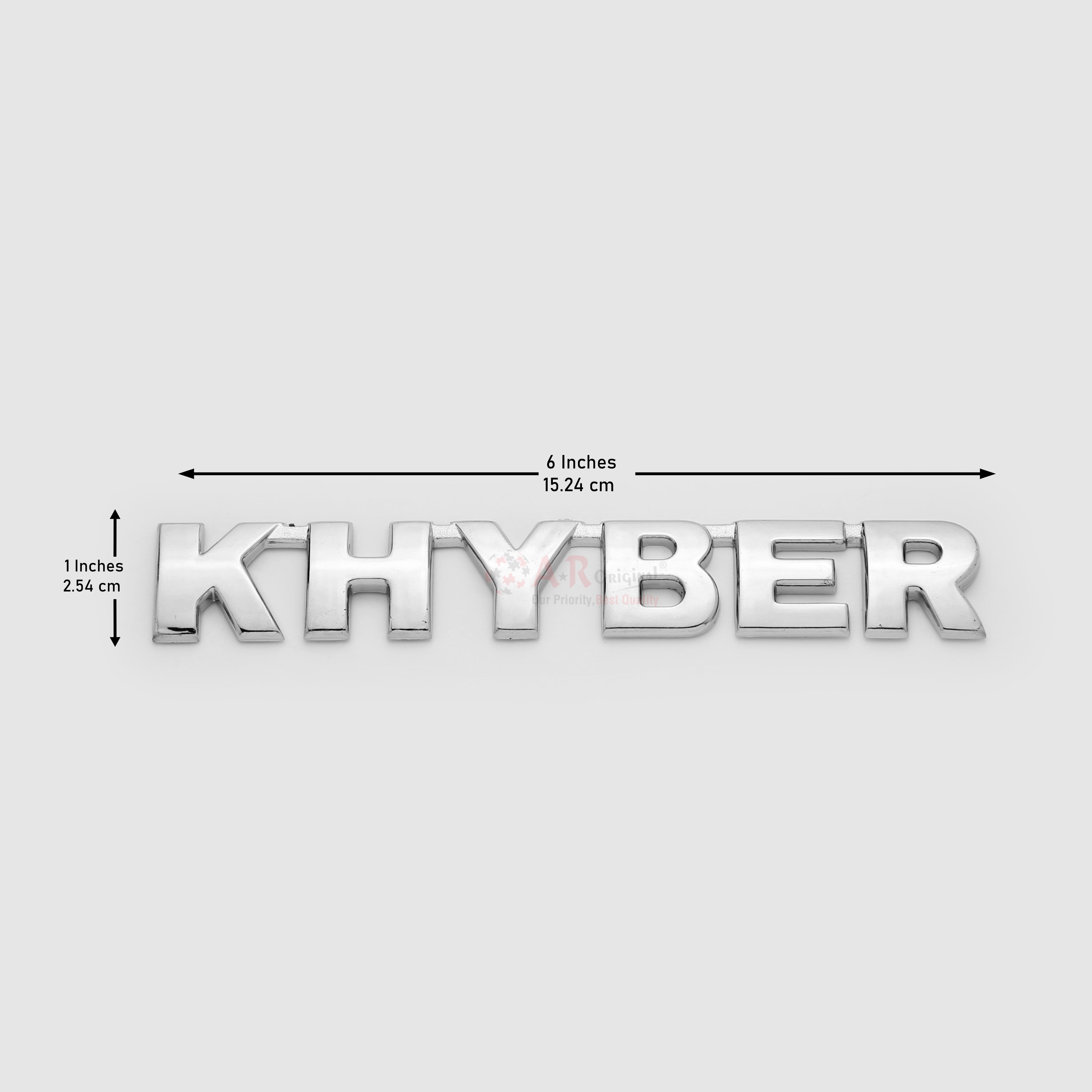 Khyber Emblem 1x6inch-2.5x15cm Chrome LC Badge