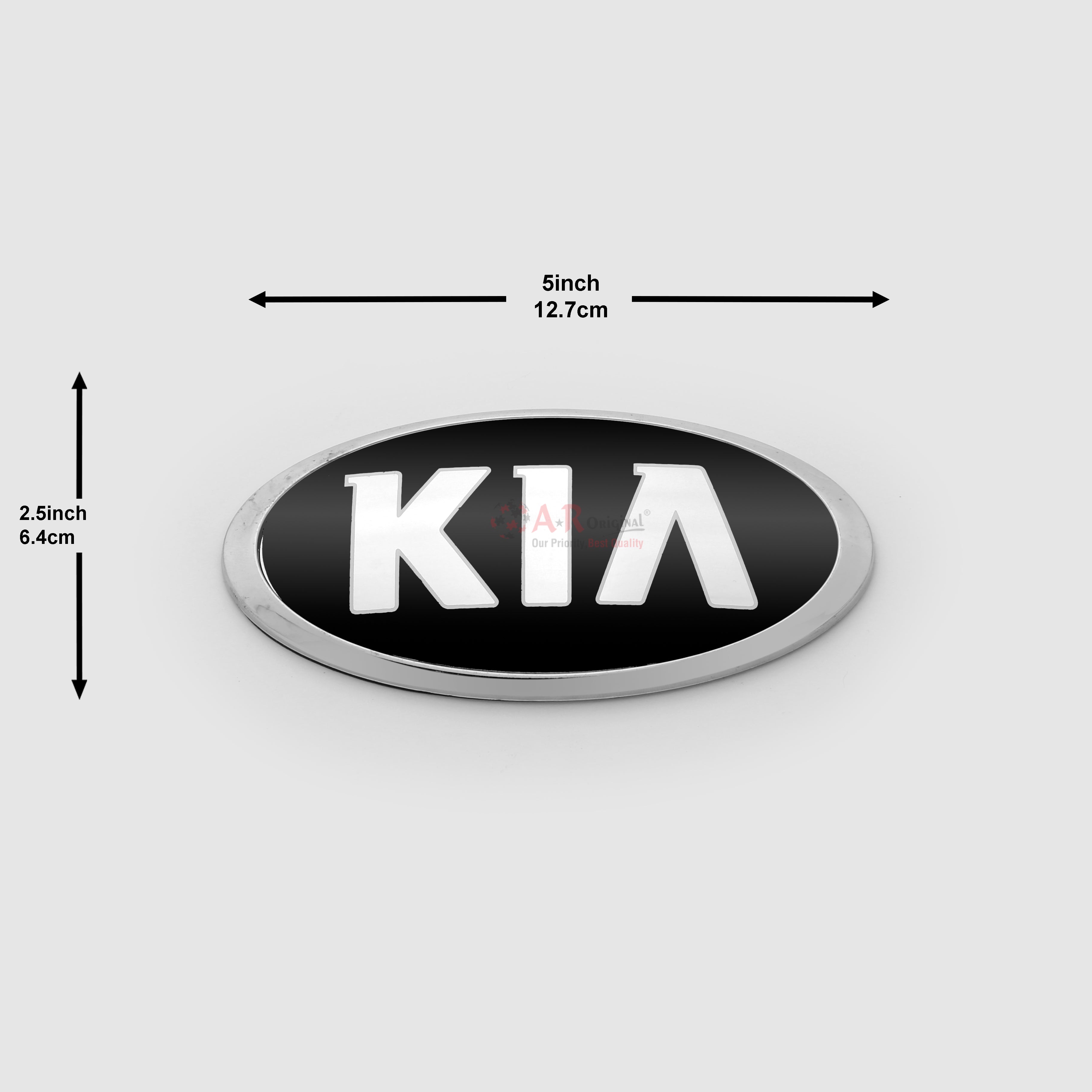 Kia Logo Old Font 2.5x5inch-6.2x12cm Black Chrome IP Badge
