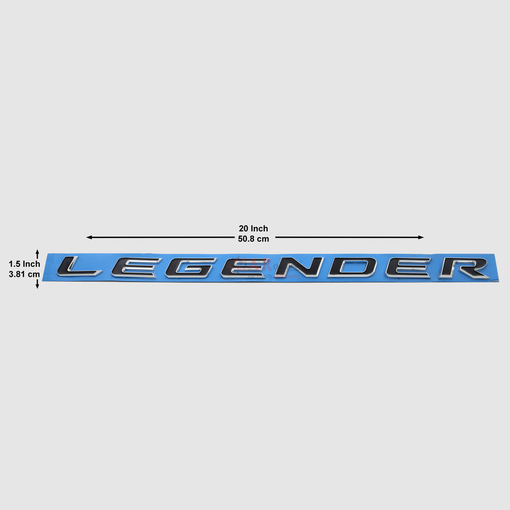 LEGENDER Emblem 1.5x20inch-3.5x50cm Bonnet Black Chrome IP Badge